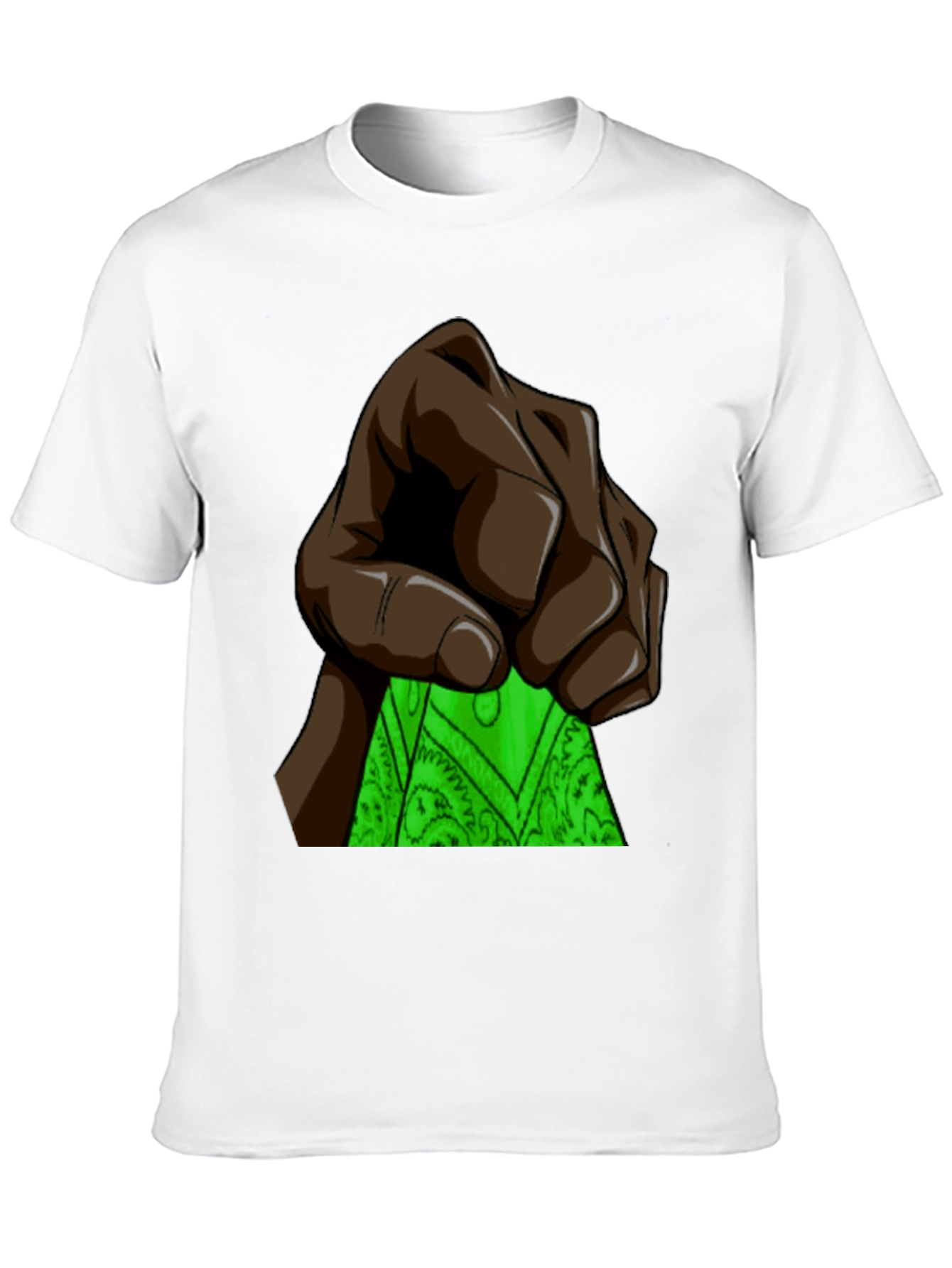 Fist Holding Green Bandana Graphic T-Shirt