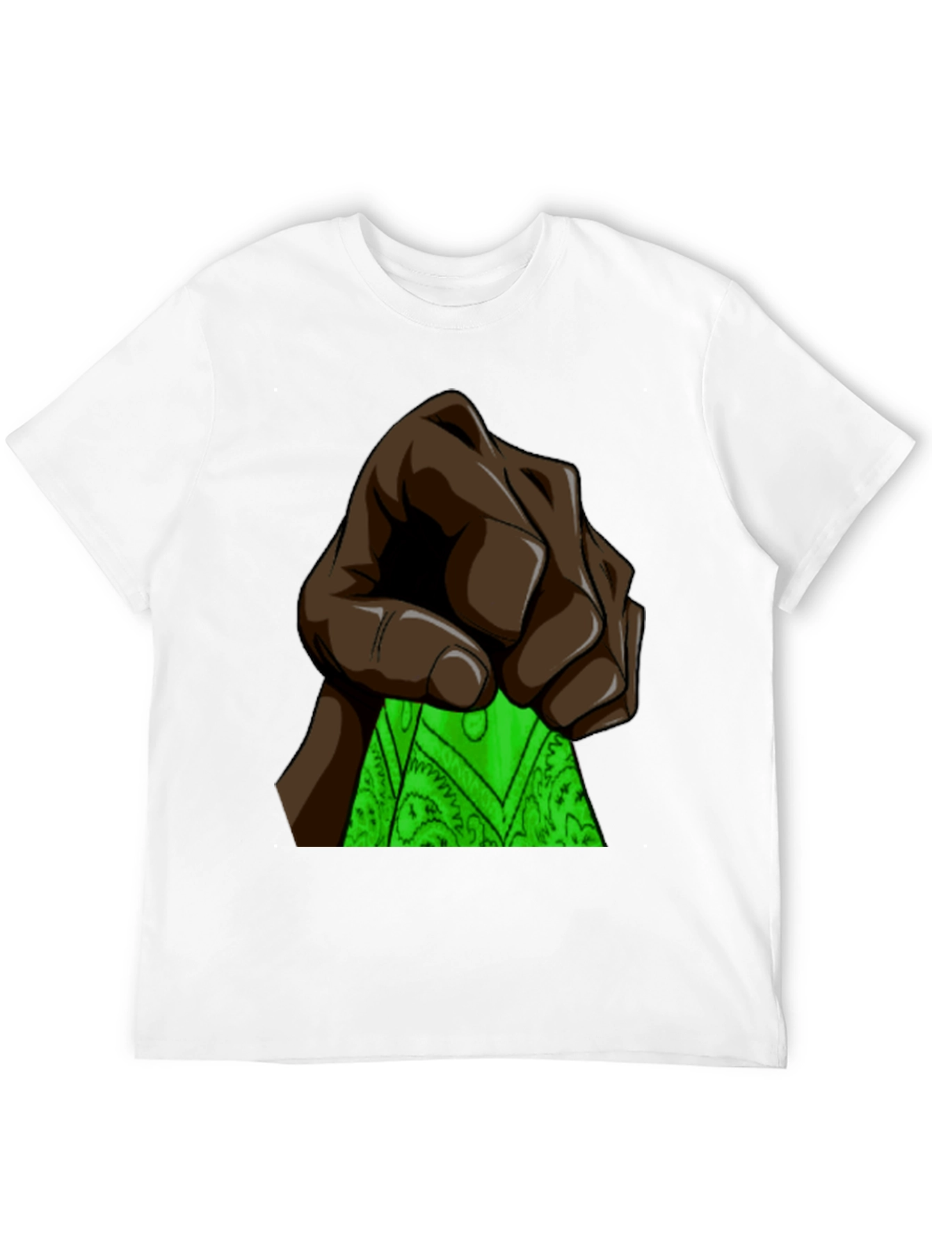 Fist Holding Green Bandana Graphic T-Shirt