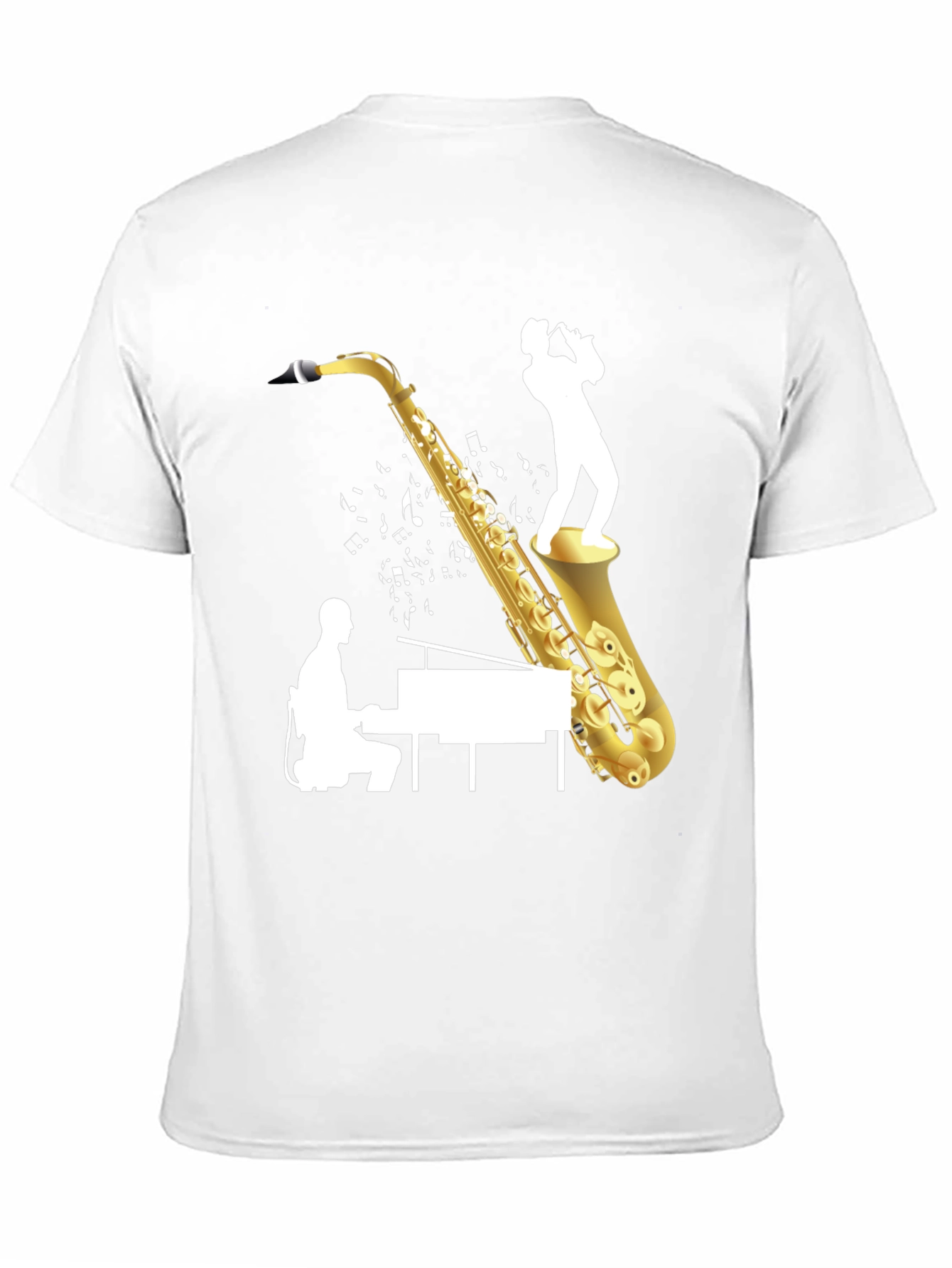 Jazz Saxophone Piano T-Shirt - Music Lover Tee