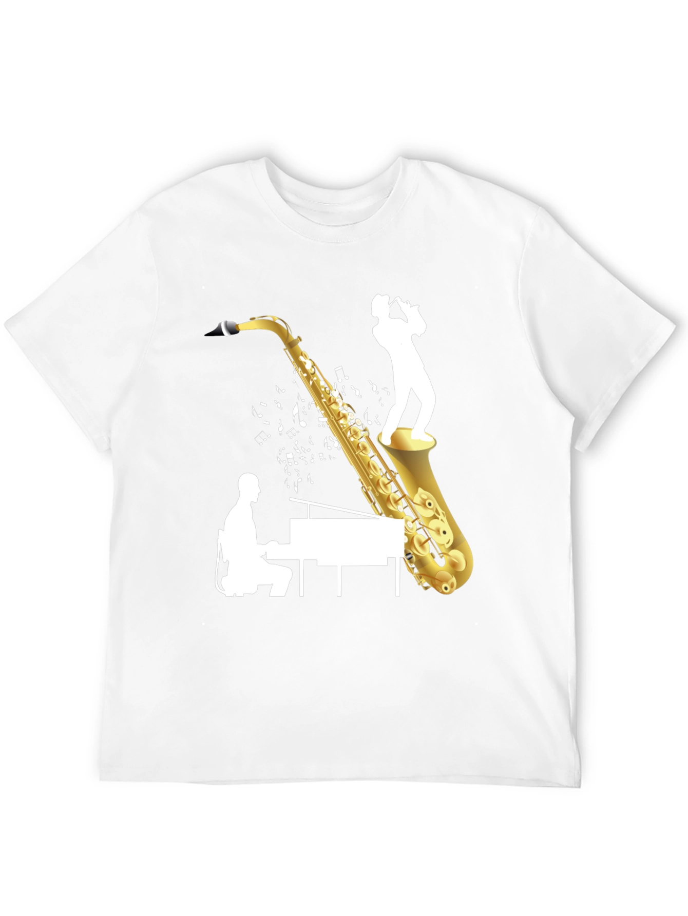Jazz Saxophone Piano T-Shirt - Music Lover Tee