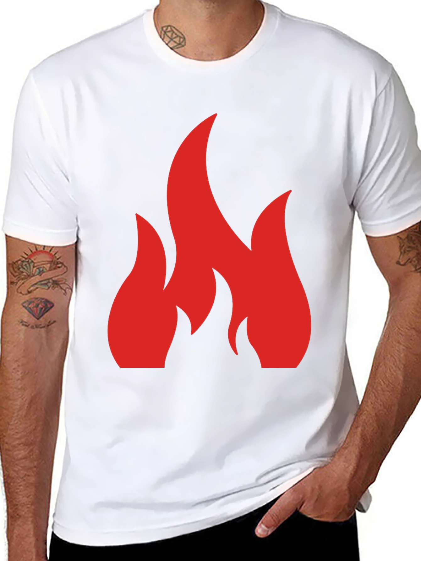 Flame Graphic Black Tee - Bold Statement Shirt