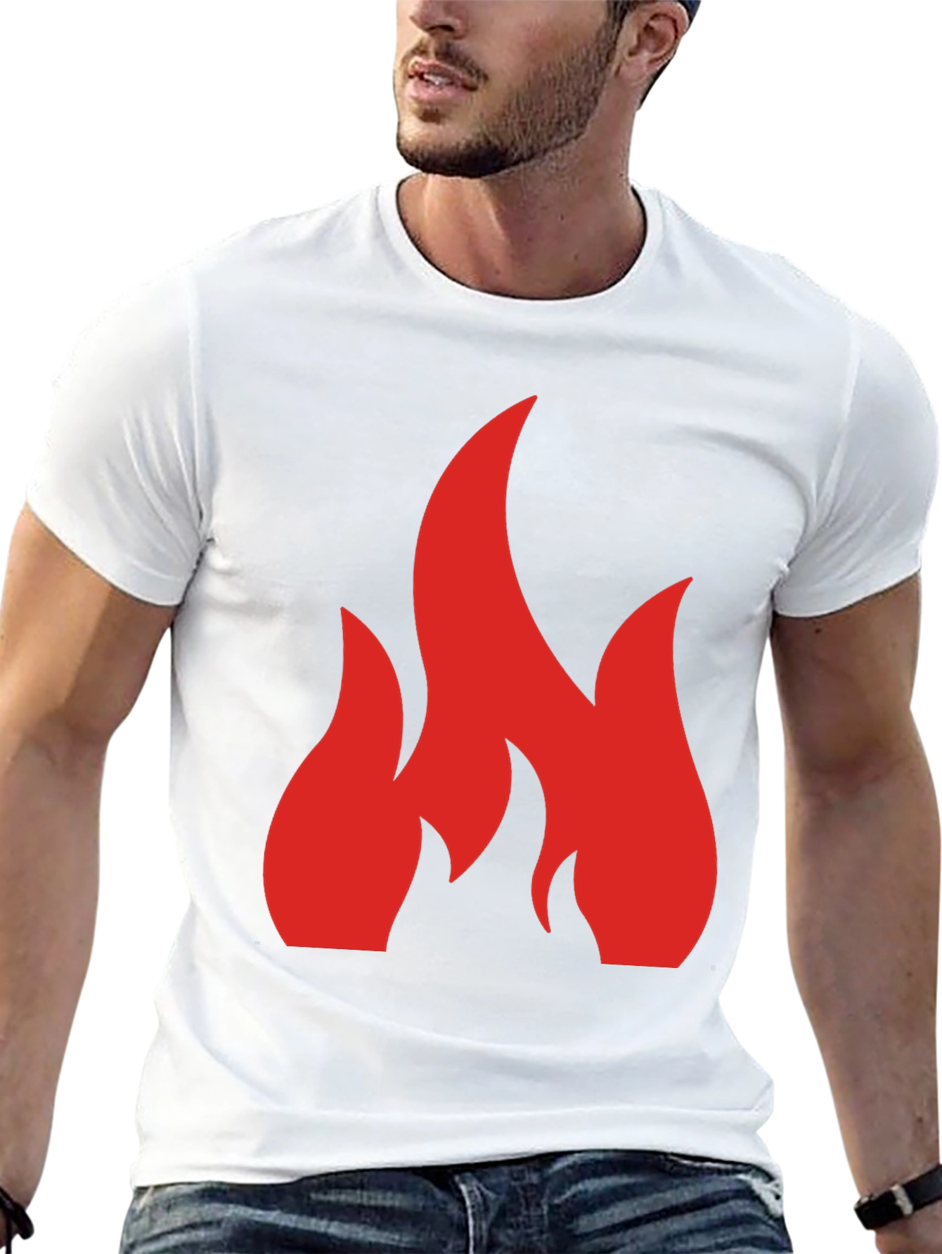 Flame Graphic Black Tee - Bold Statement Shirt