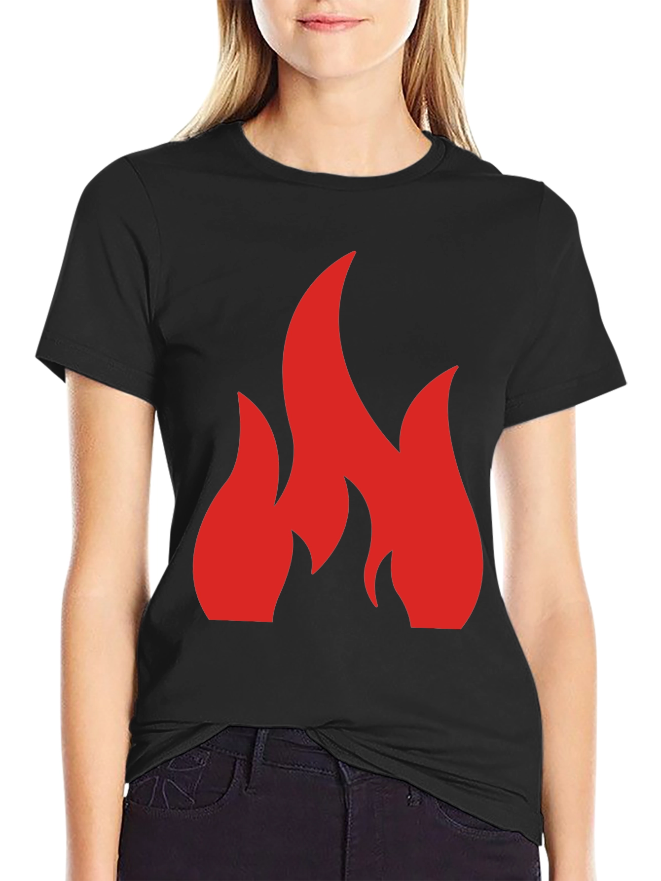 Flame Graphic Black Tee - Bold Statement Shirt