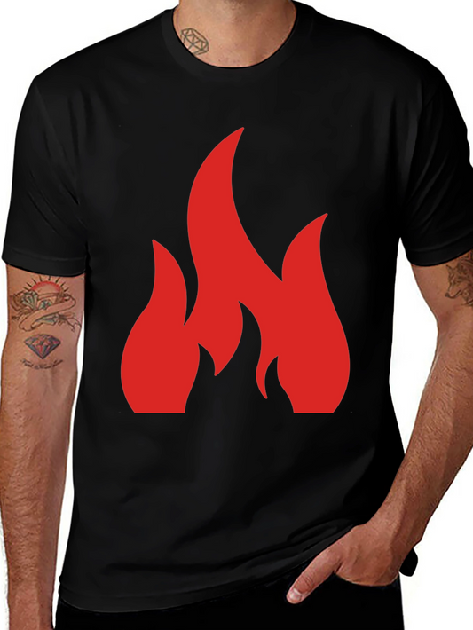 Flame Graphic Black Tee - Bold Statement Shirt