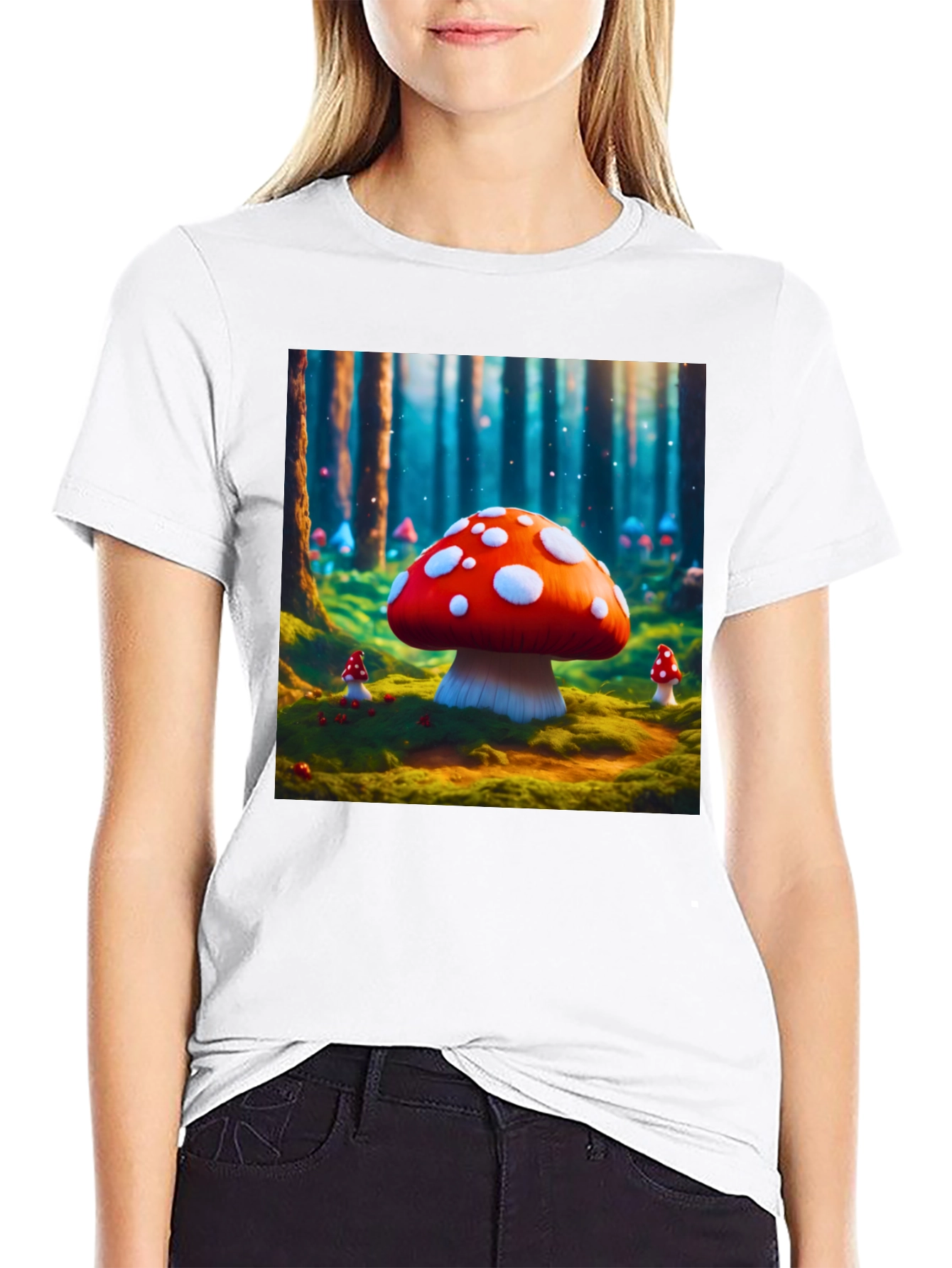 Mushroom Forest Graphic Tee - Funky Fantasy Design