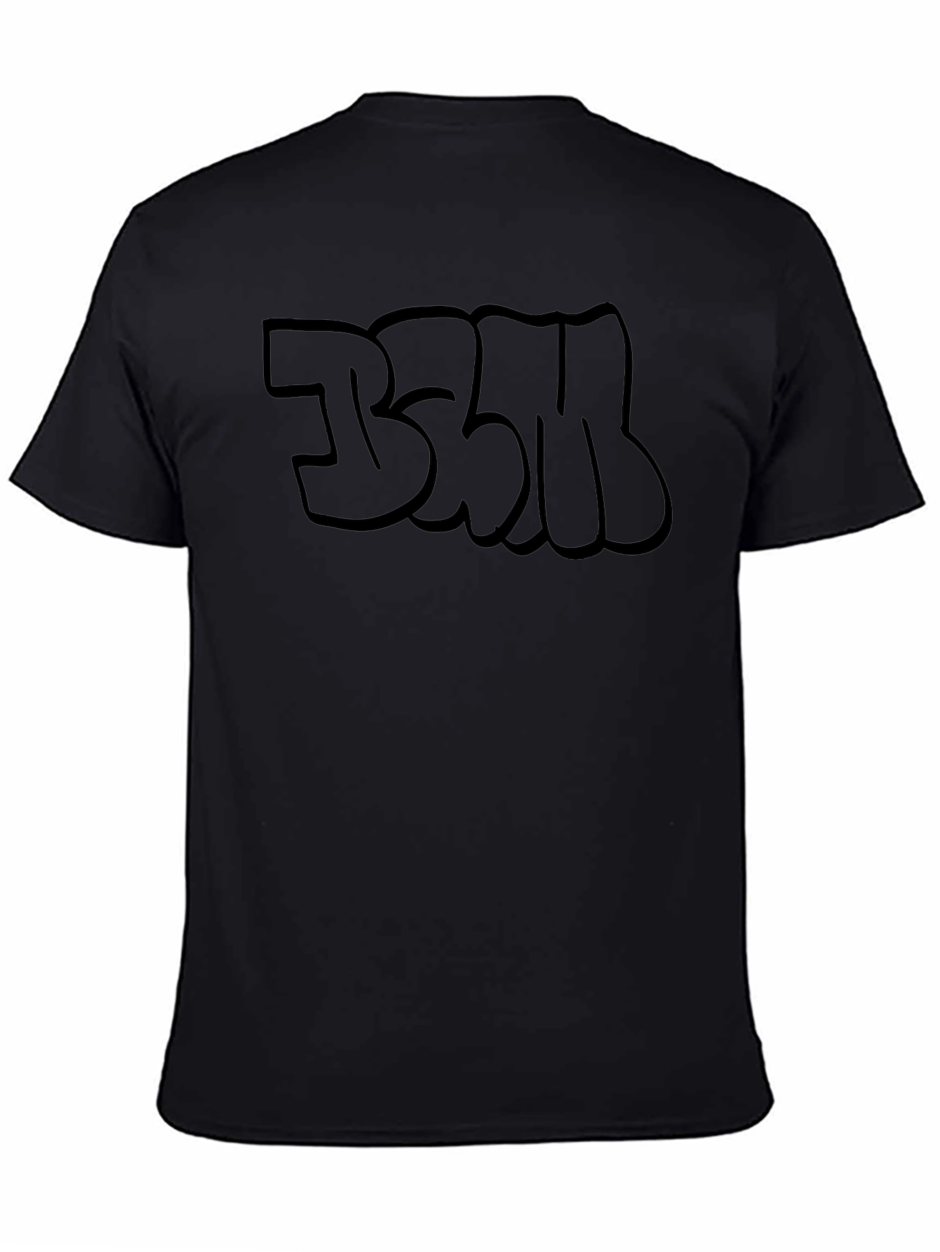Cool Graffiti Style Black Cotton Tee