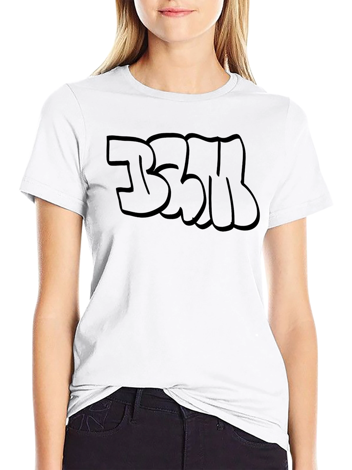 Cool Graffiti Style Black Cotton Tee