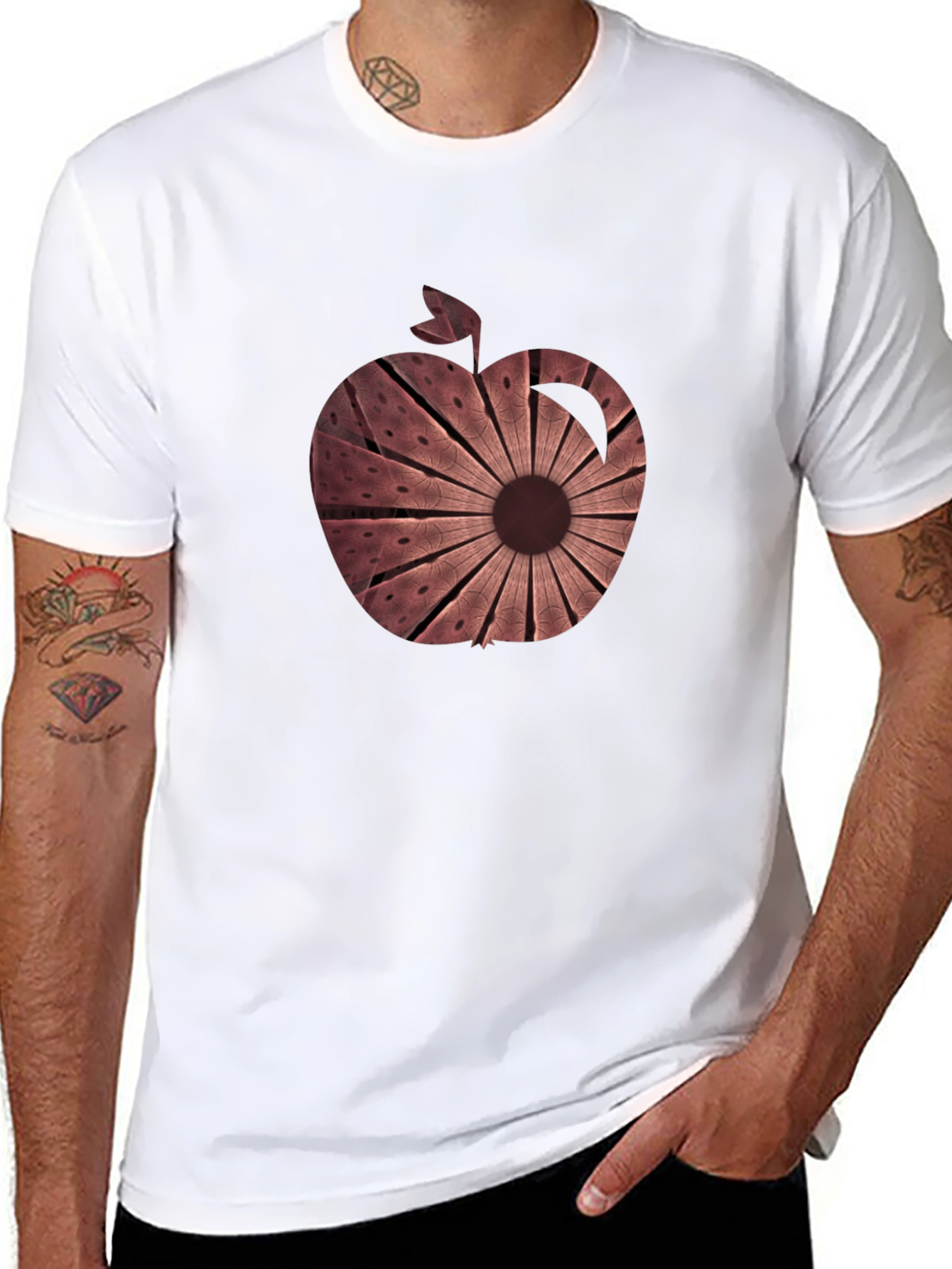 Abstract Apple Graphic Tee - Unique Design