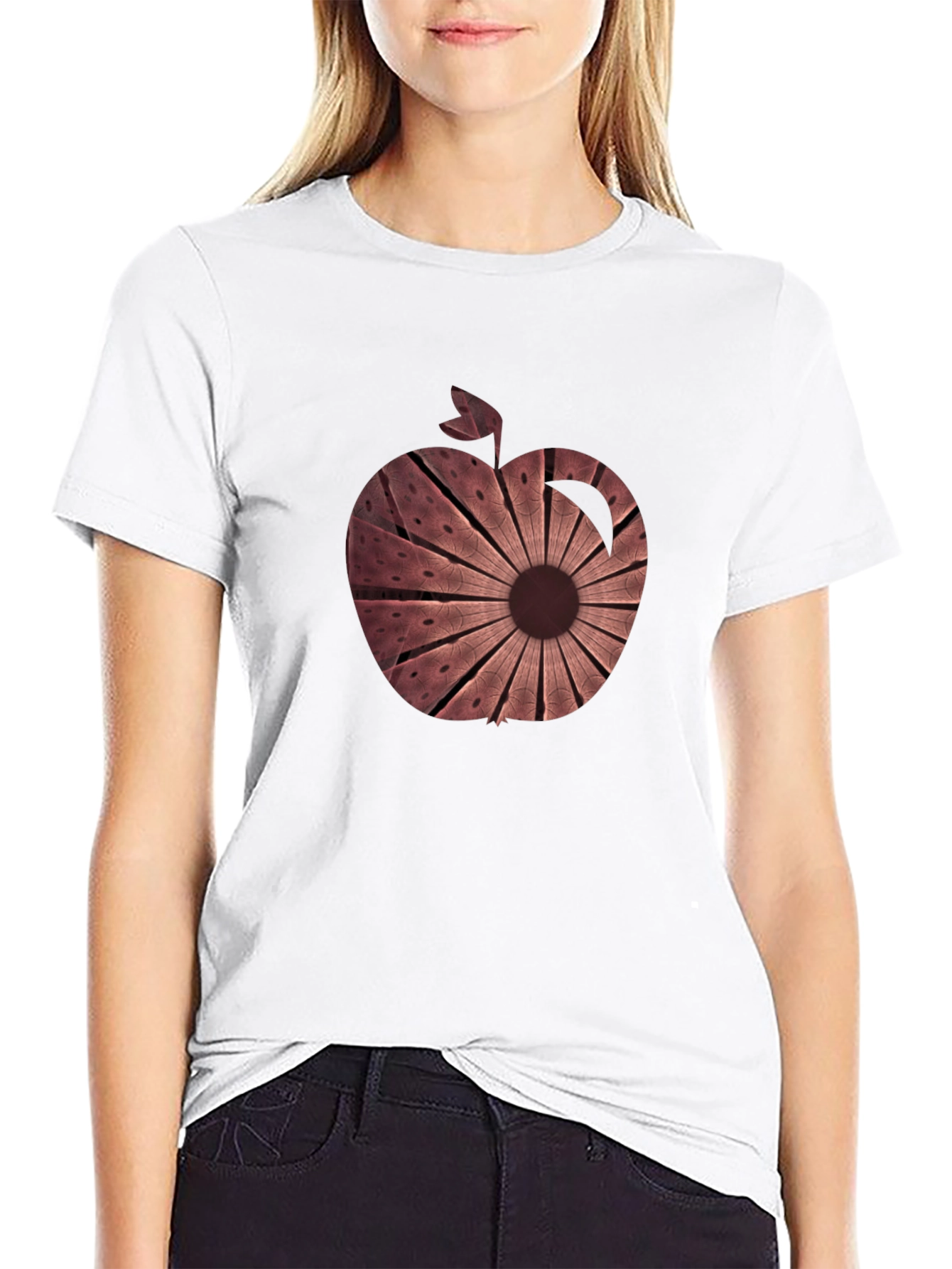 Abstract Apple Graphic Tee - Unique Design