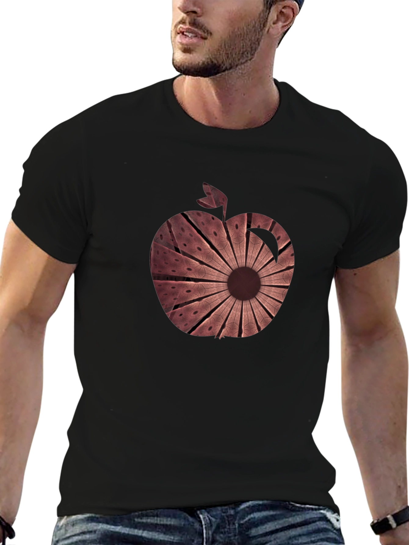Abstract Apple Graphic Tee - Unique Design