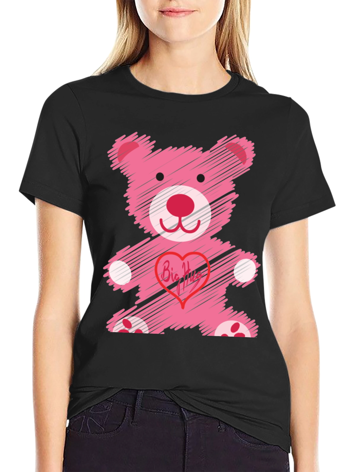 Cute Teddy Bear Graphic T-Shirt
