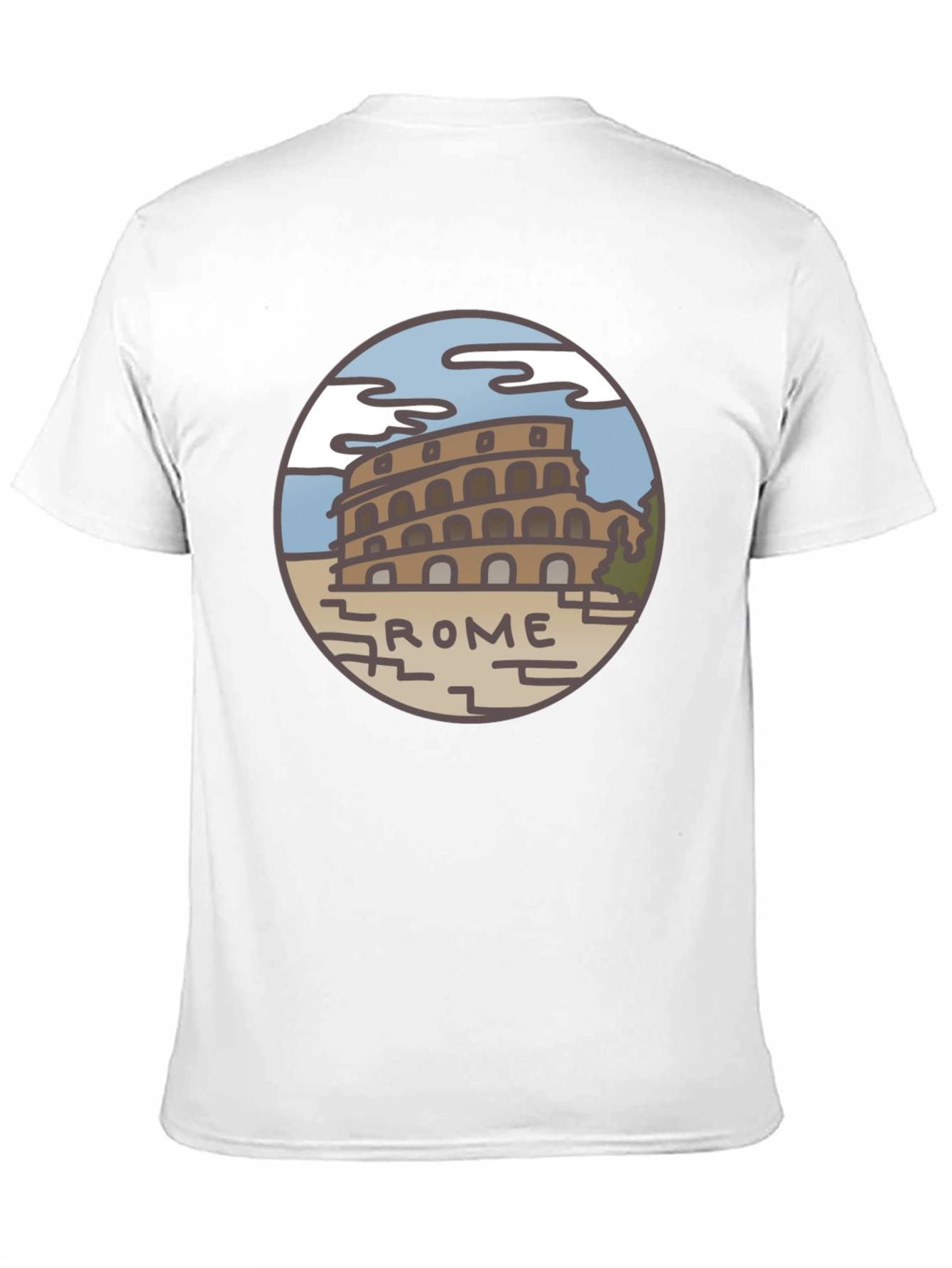 Rome Colosseum Graphic Tee - Black Cotton T-Shirt