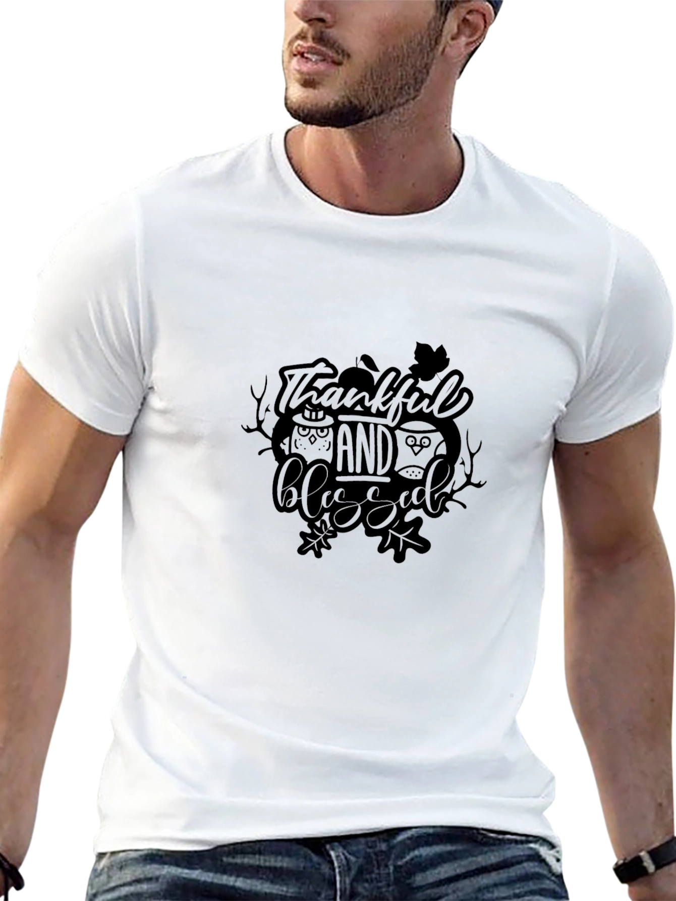 Thankful & Blessed Graphic Tee - Unisex Black T-Shirt