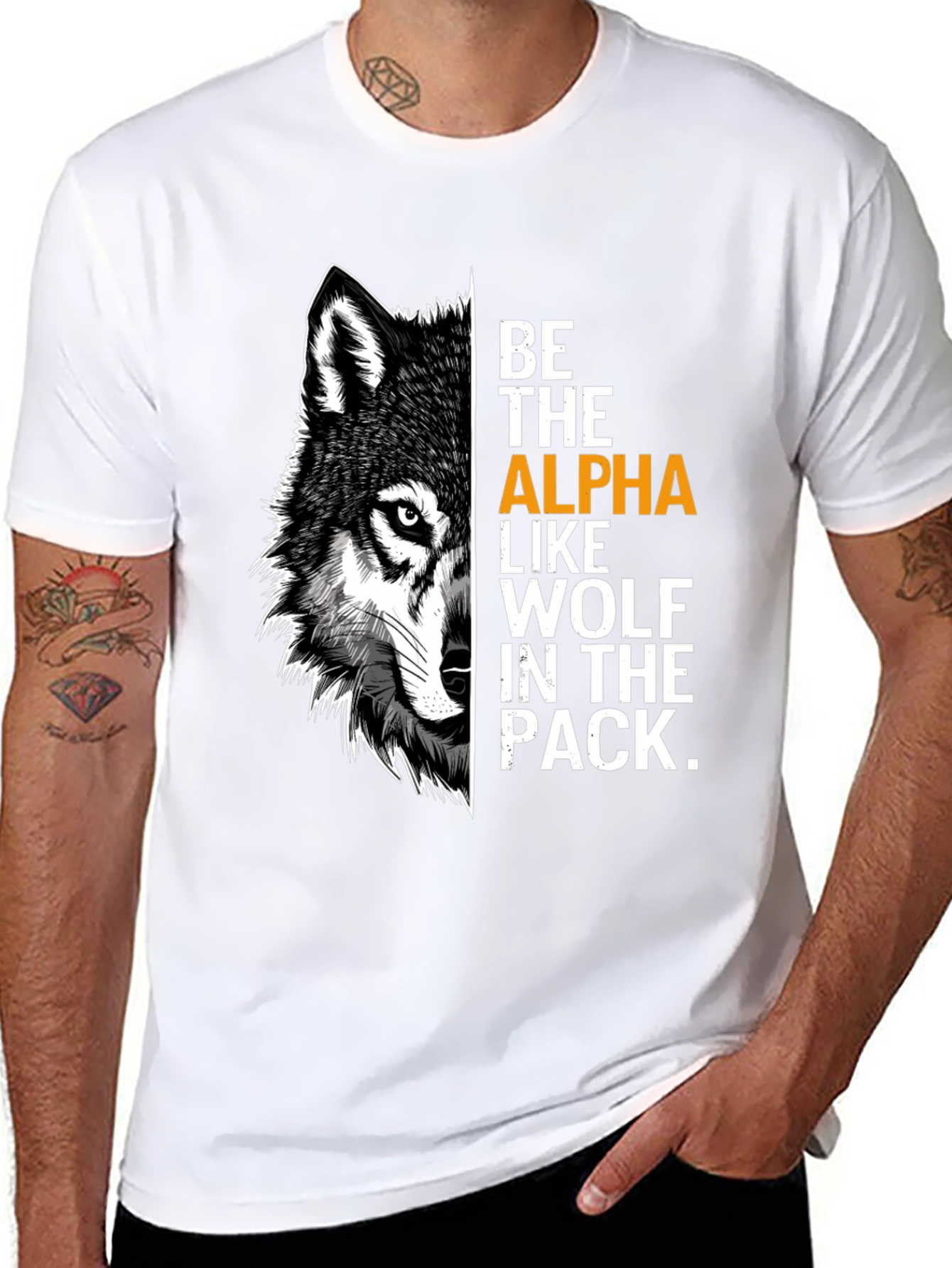 Be the Alpha Wolf Graphic Print T-Shirt
