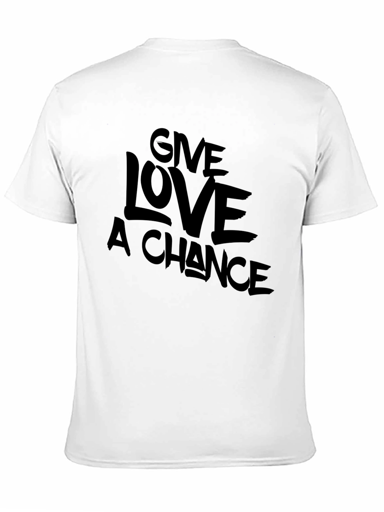 Give Love A Chance Black Graphic T-Shirt