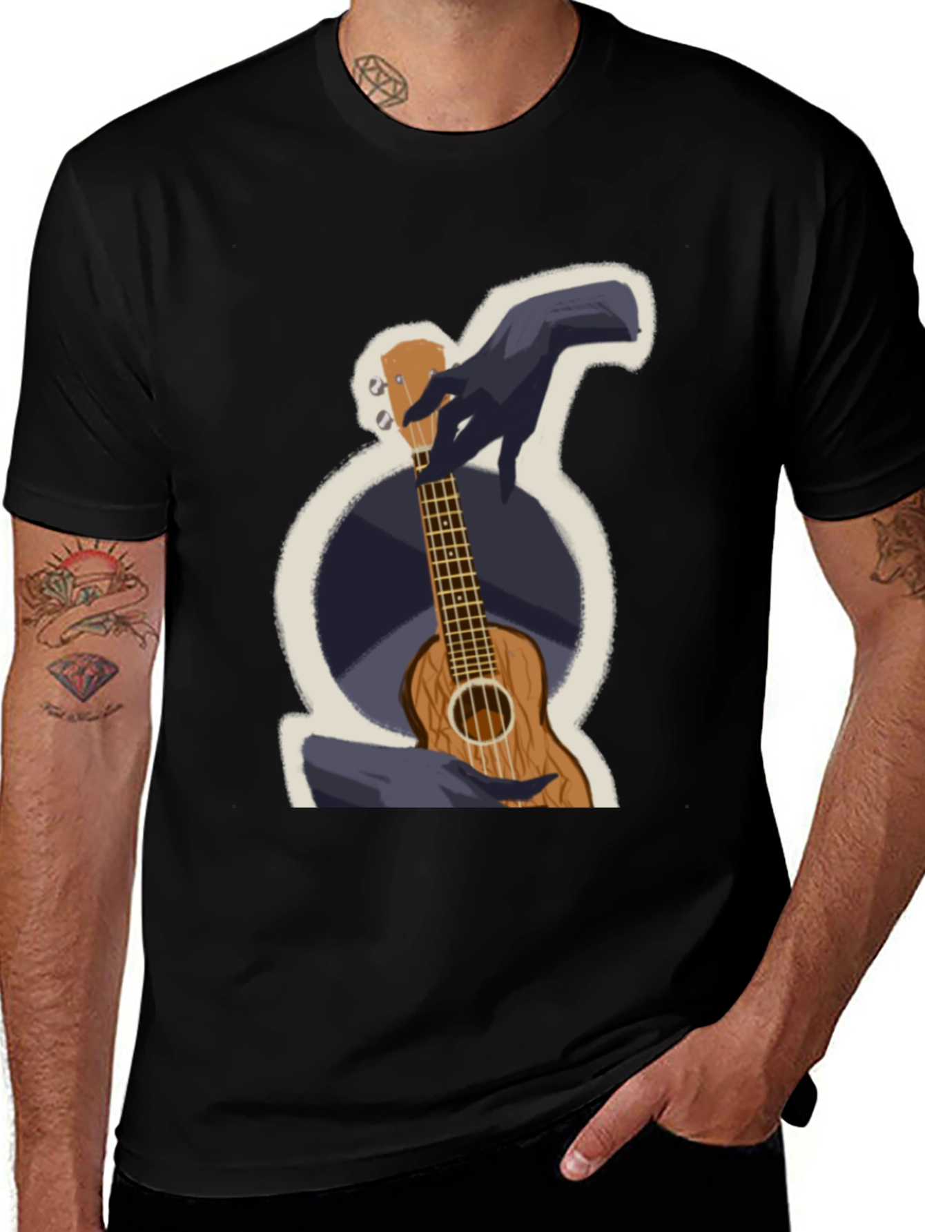 Ukulele Graphic T-Shirt - Casual Wear