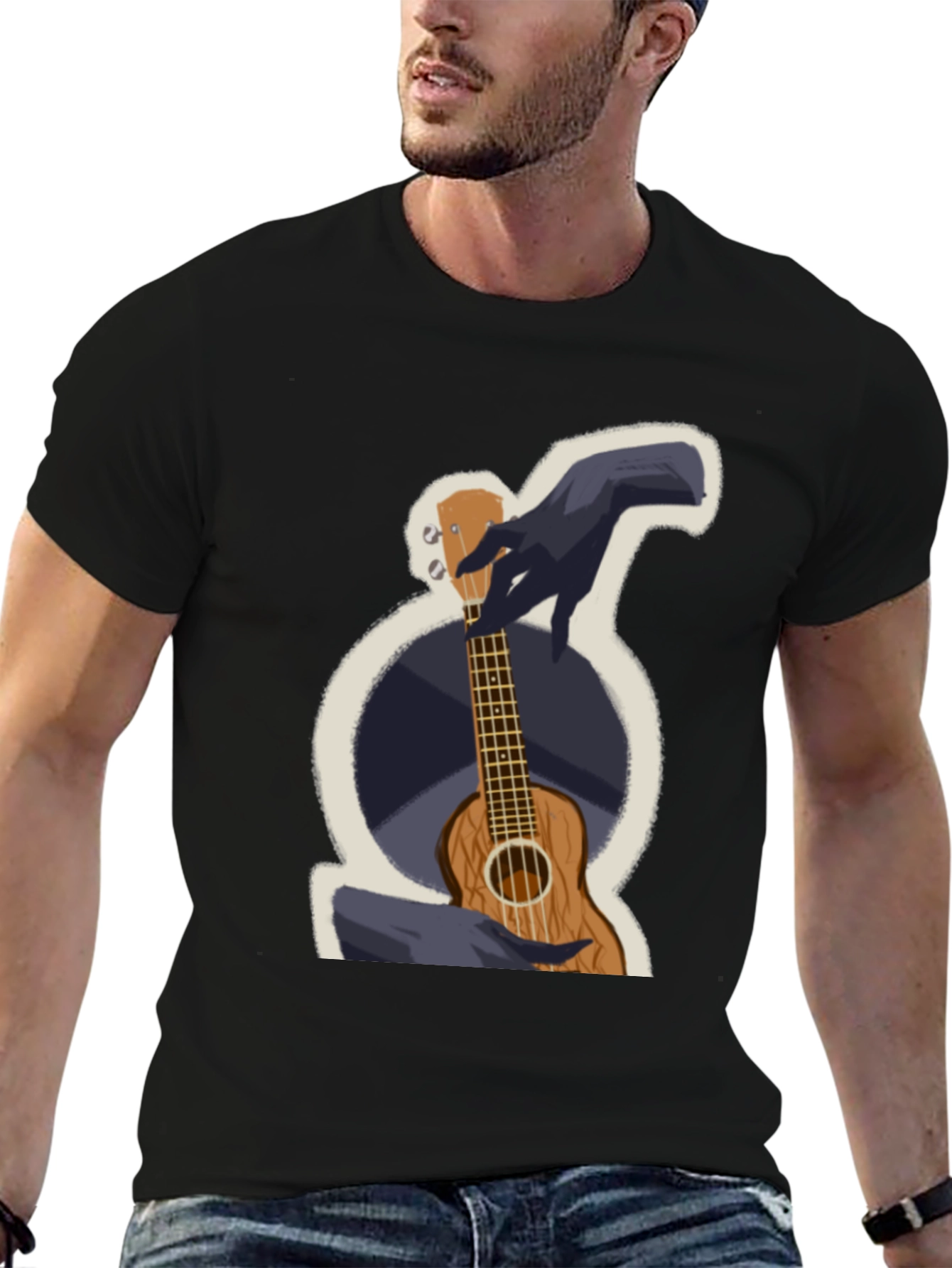 Ukulele Graphic T-Shirt - Casual Wear