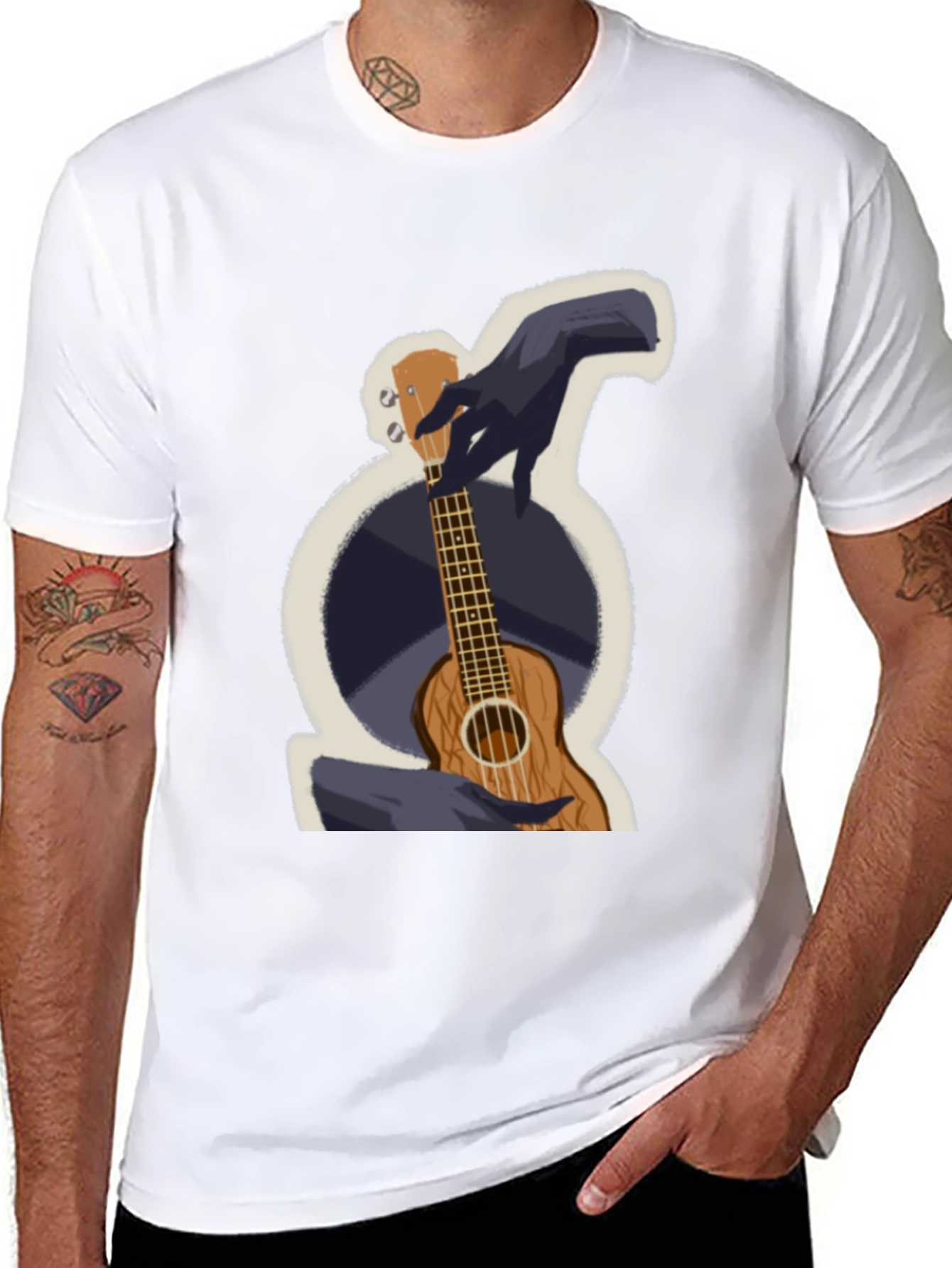 Ukulele Graphic T-Shirt - Casual Wear