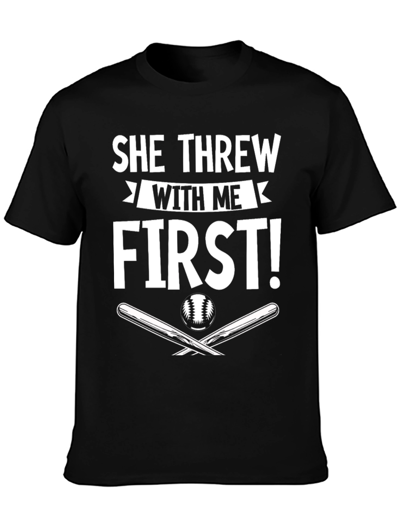 She Threw With Me First Baseball T-Shirt