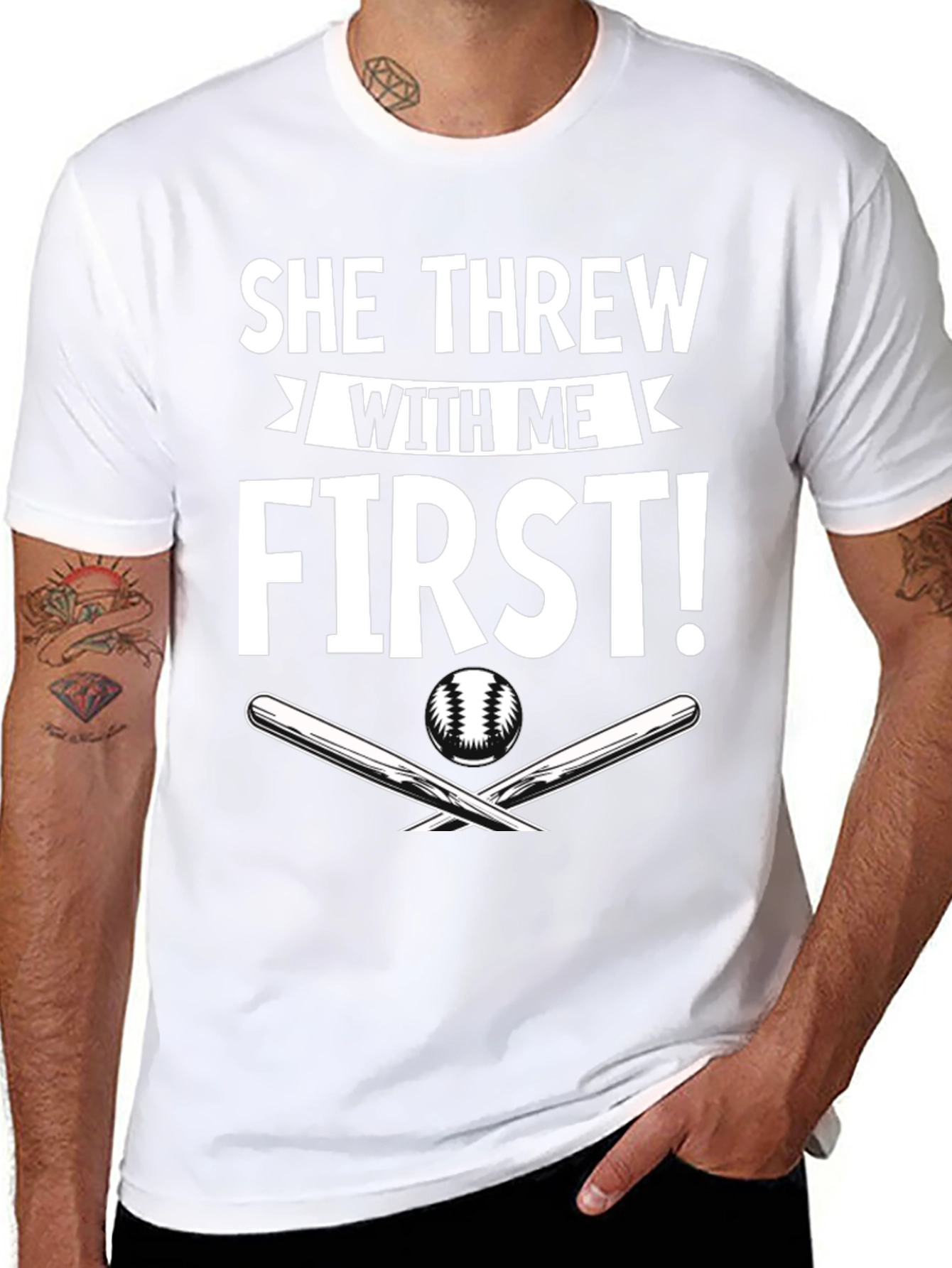 She Threw With Me First Baseball T-Shirt