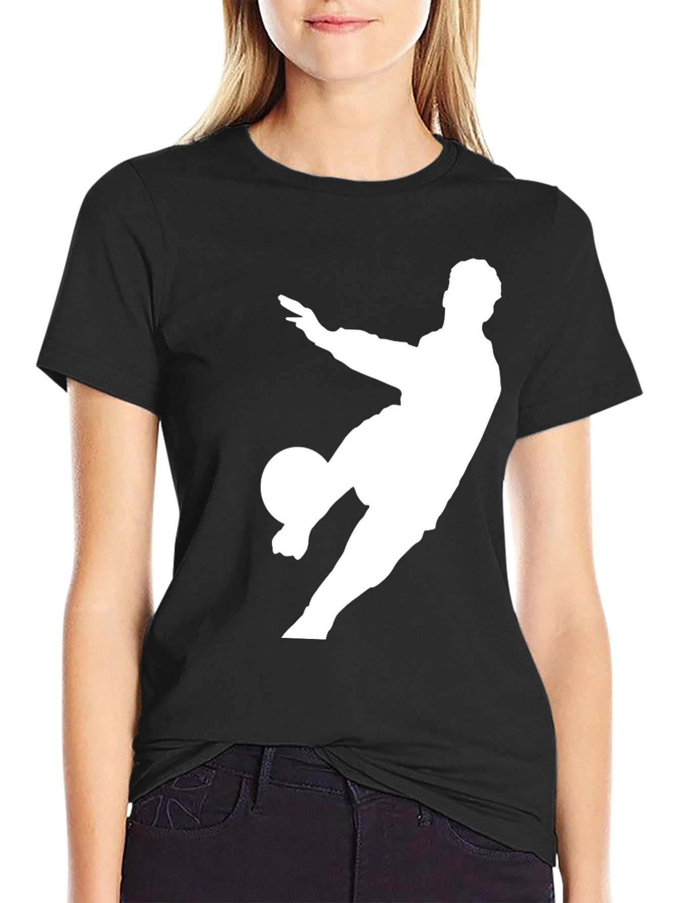 Soccer Player Graphic Tee - Black