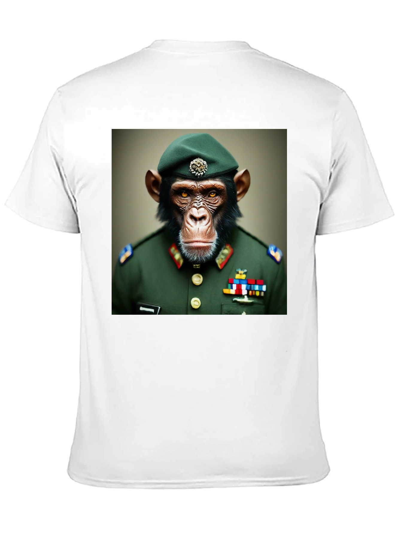 Chimp General T-Shirt: Novelty Military Ape Tee
