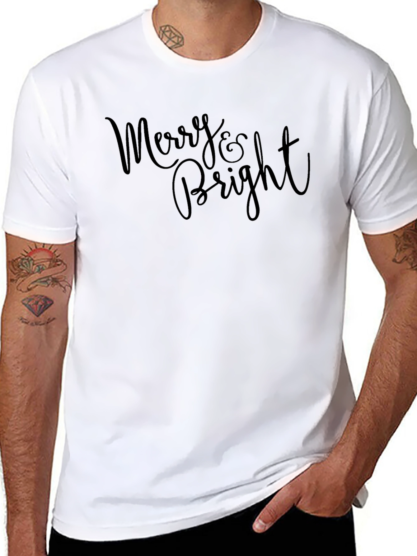 Merry & Bright Black Graphic Tee