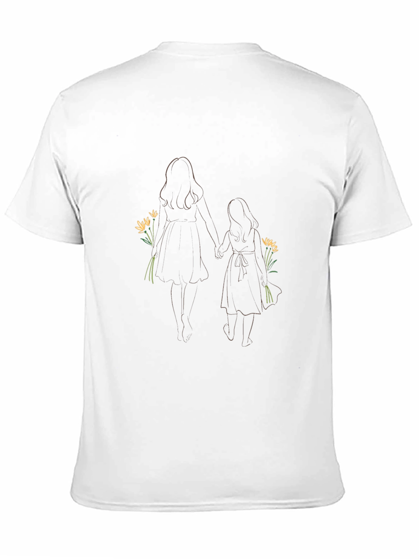 Mother Daughter Floral T-Shirt - Black