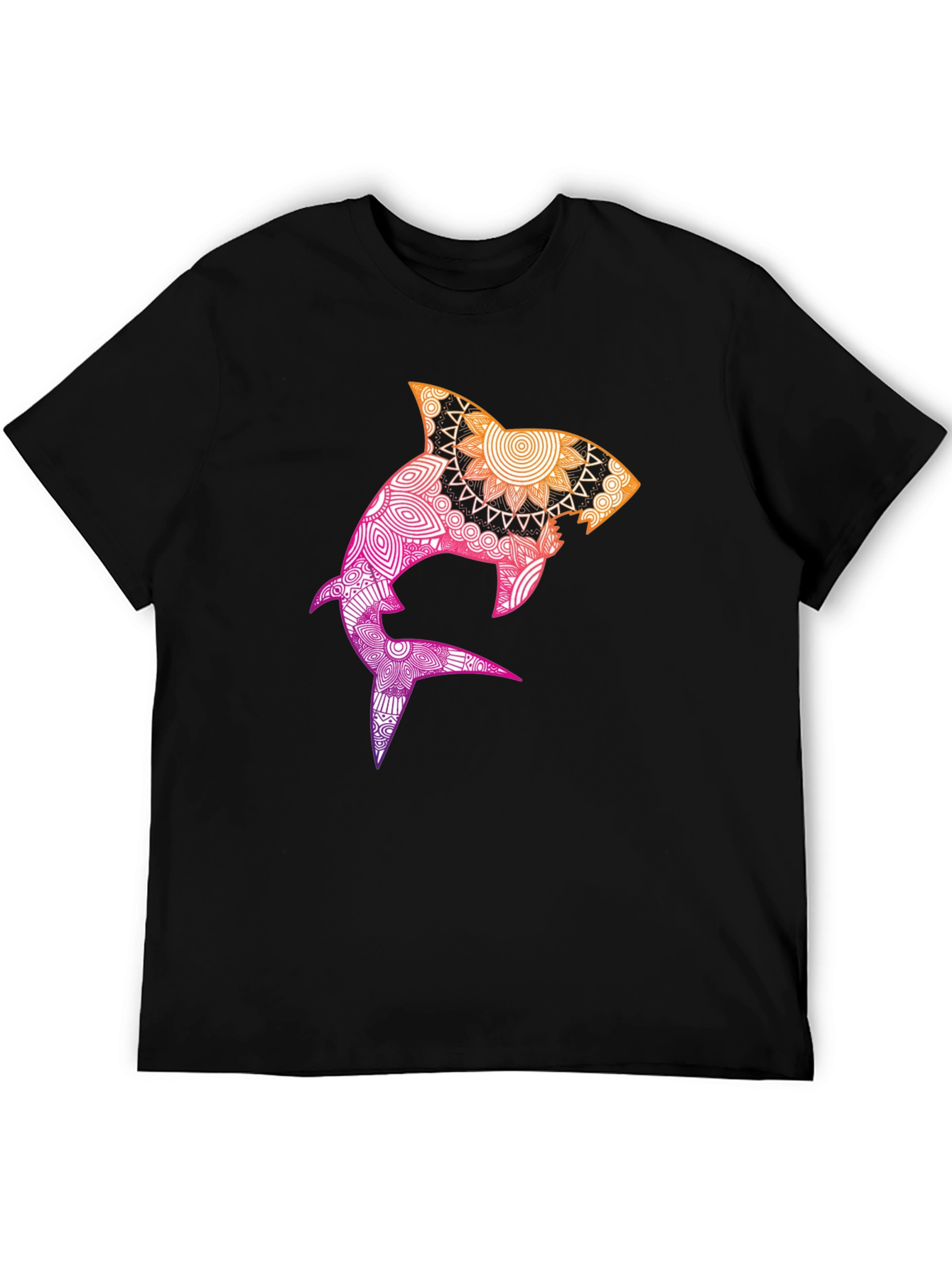 Shark Mandala Graphic Tee - Black