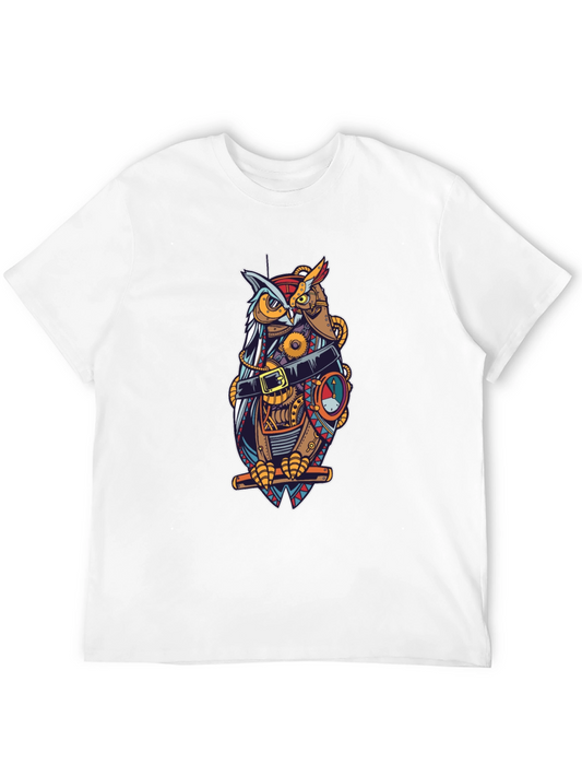 Steampunk Owl T-Shirt - Unique Mechanical Bird Design