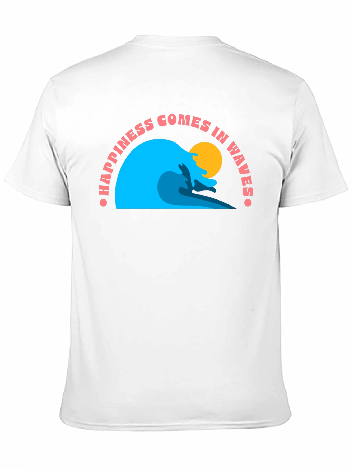 Happiness Comes in Waves Black T-Shirt