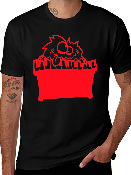 Funny Monster Playing Piano Graphic Tee
