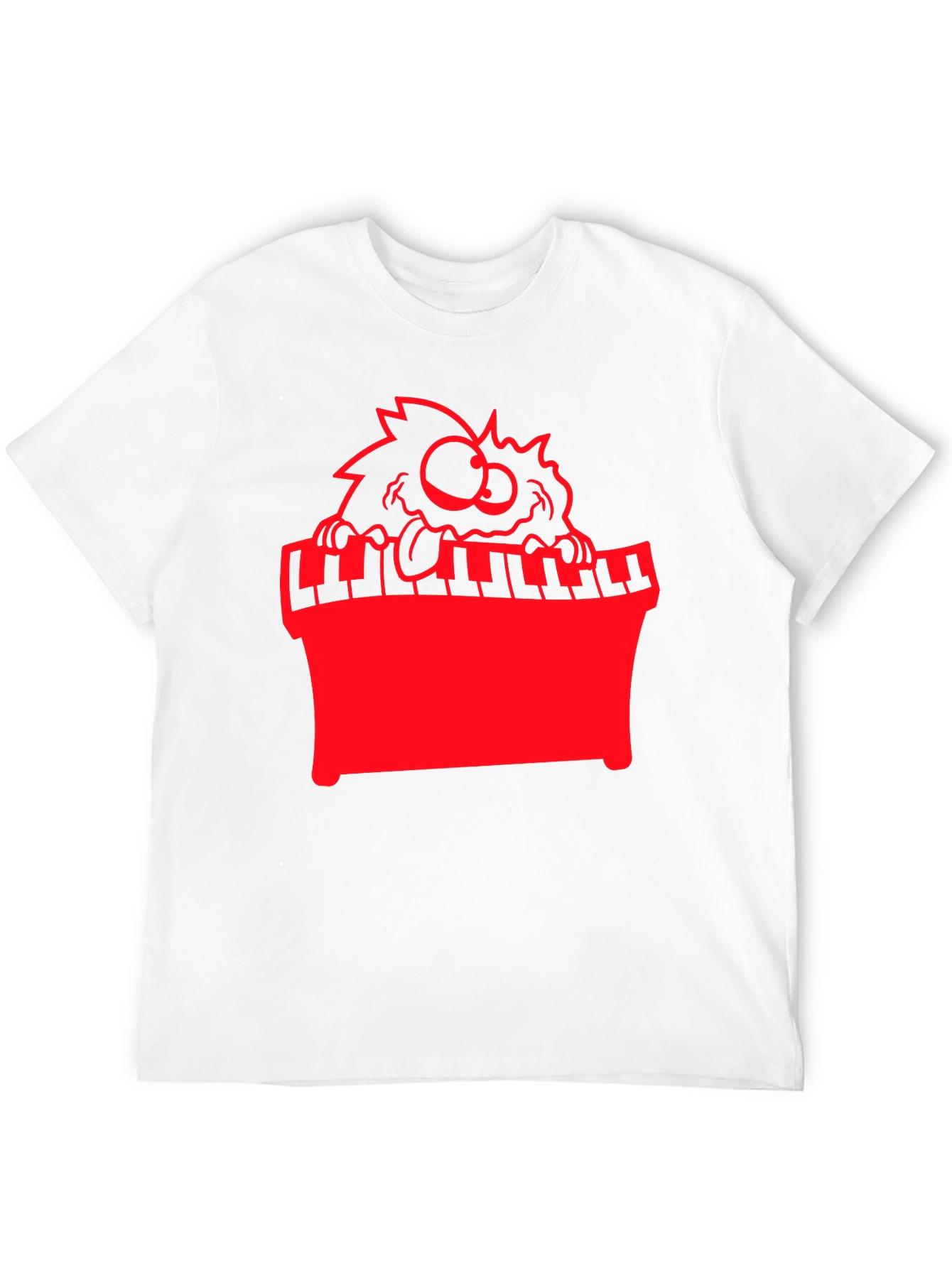 Funny Monster Playing Piano Graphic Tee