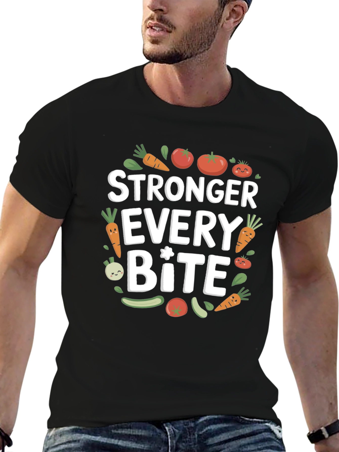 Stronger Every Bite Graphic Tee - Vegan Shirt
