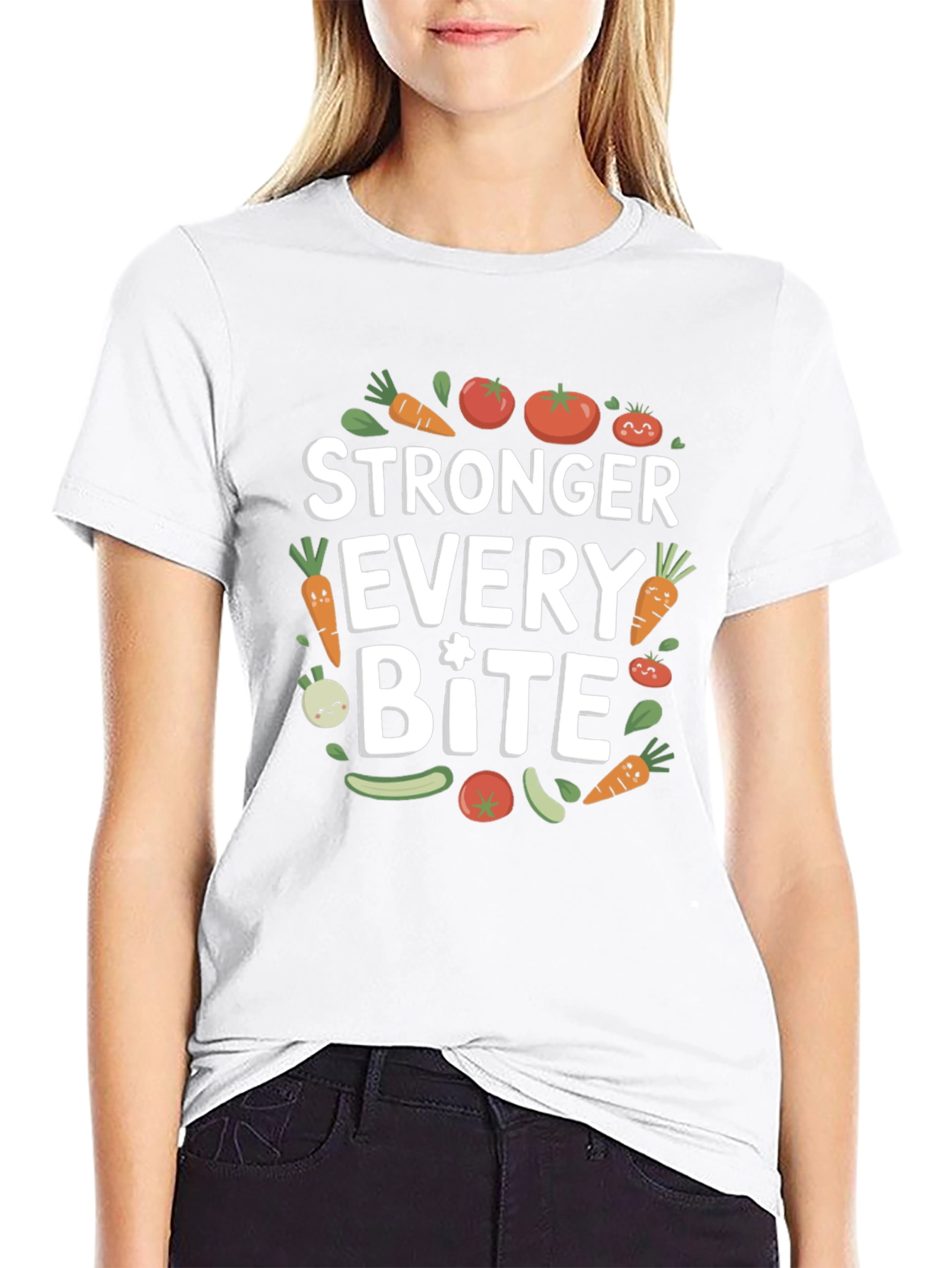 Stronger Every Bite Graphic Tee - Vegan Shirt