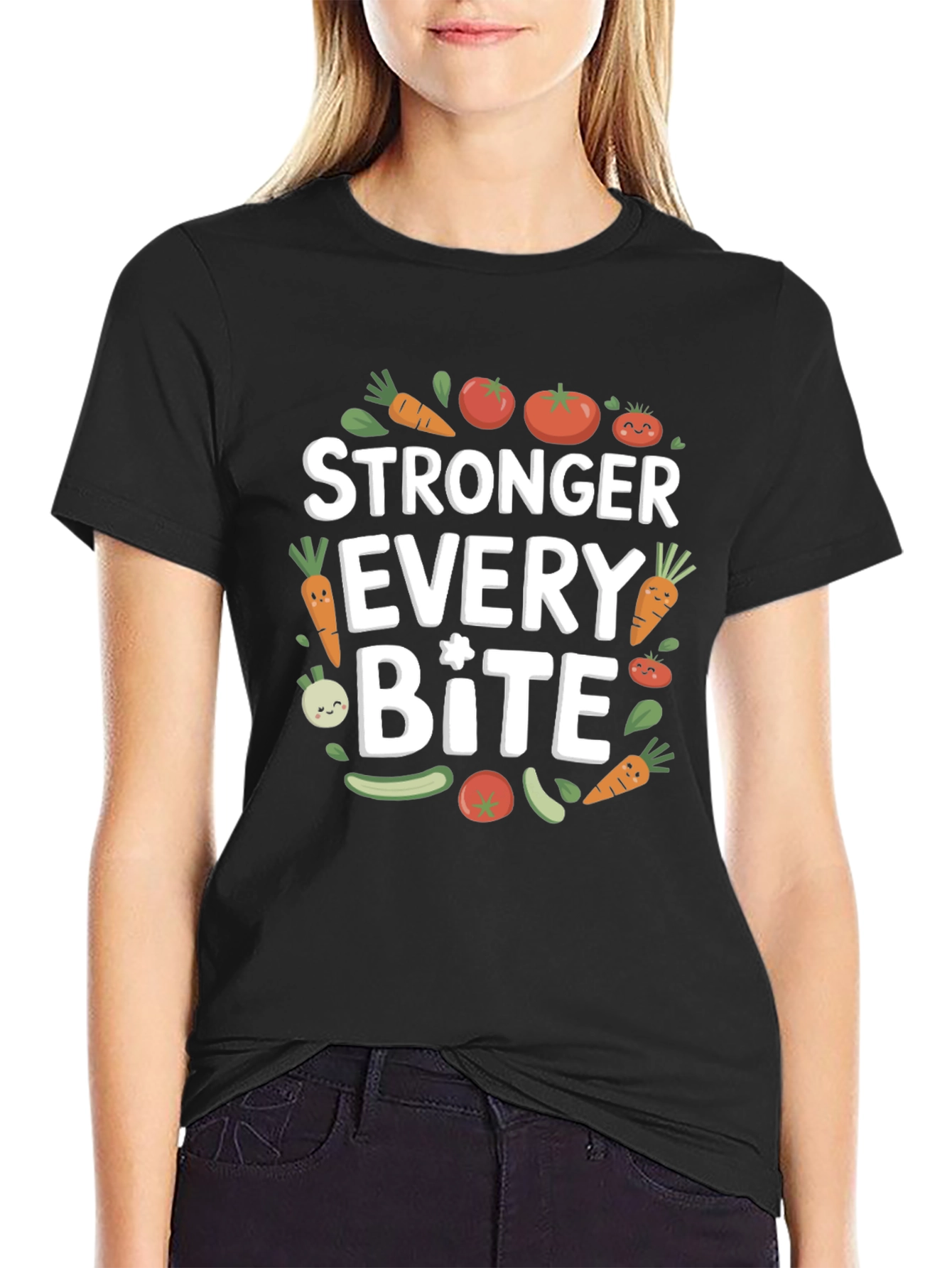 Stronger Every Bite Graphic Tee - Vegan Shirt