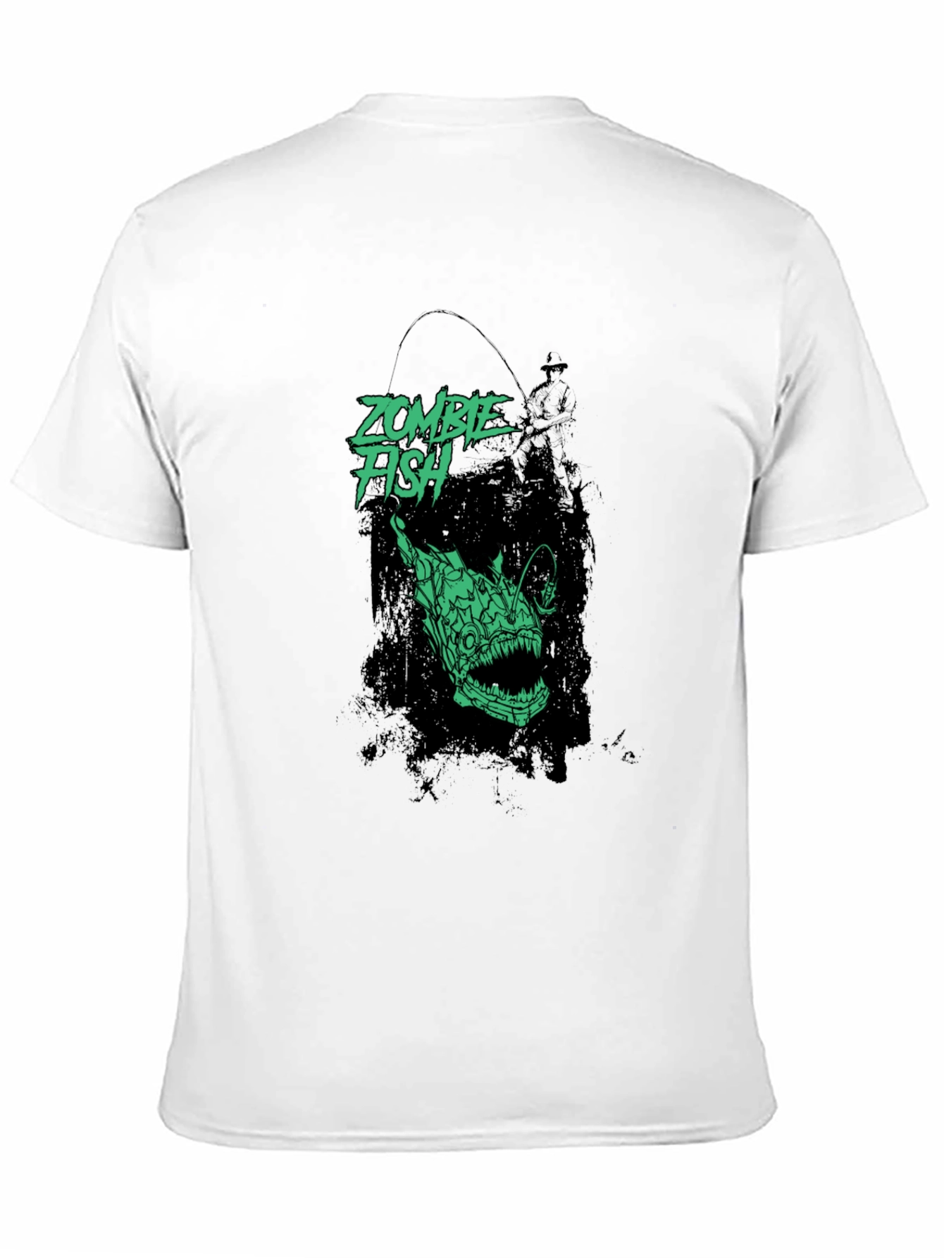 Zombie Fish Graphic Tee - Black Cotton Blend
