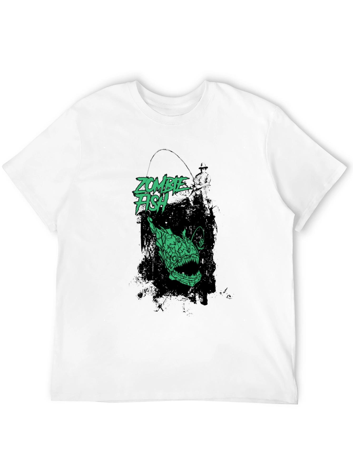Zombie Fish Graphic Tee - Black Cotton Blend