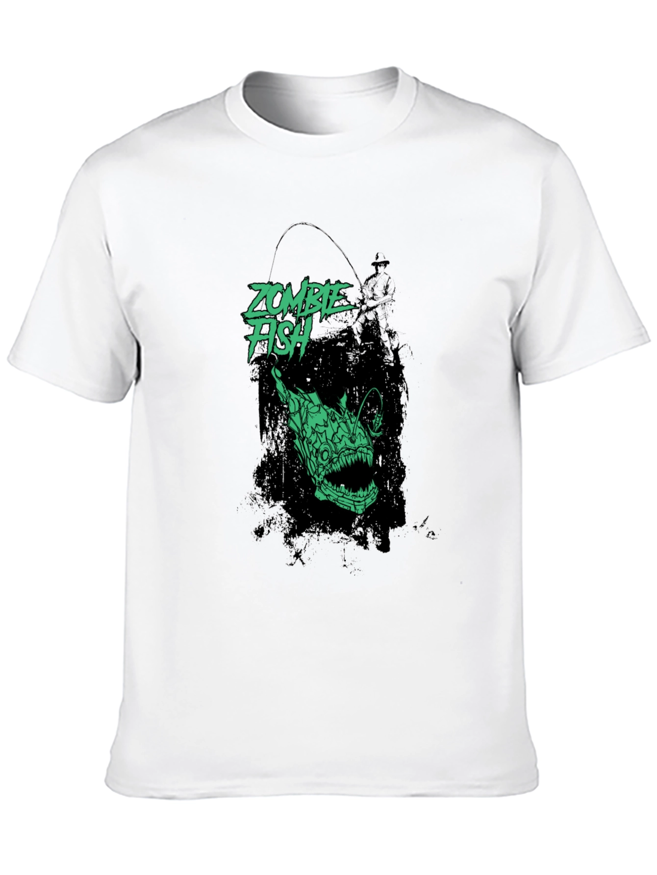 Zombie Fish Graphic Tee - Black Cotton Blend