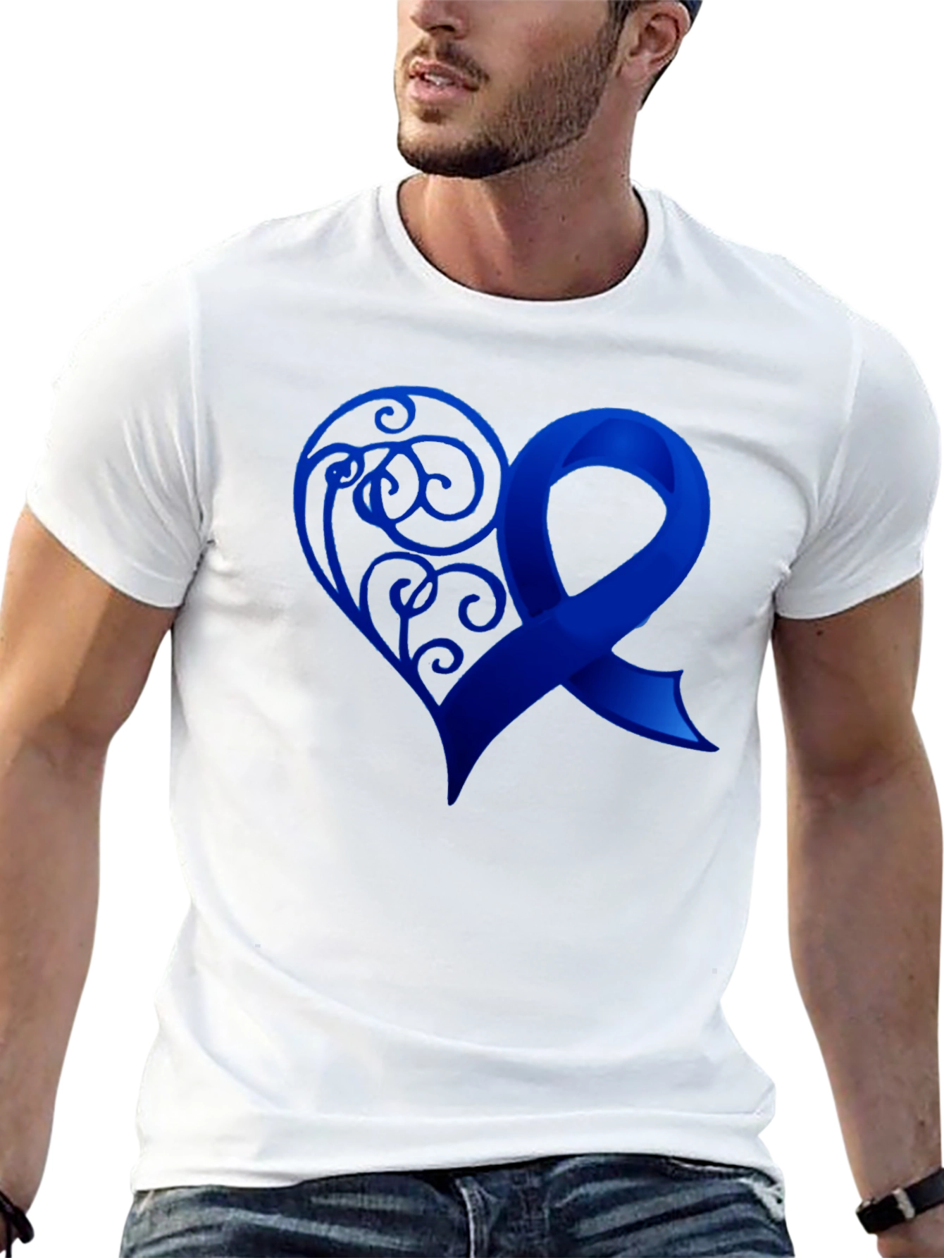 Awareness Ribbon Heart Graphic T-Shirt