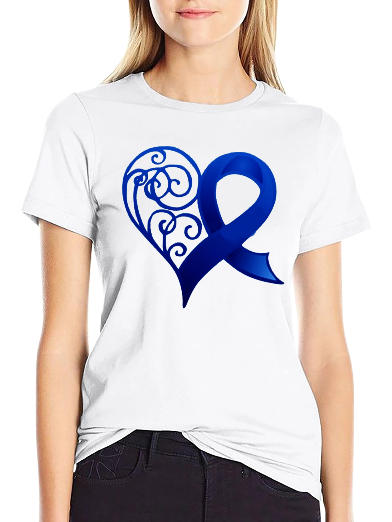 Awareness Ribbon Heart Graphic T-Shirt
