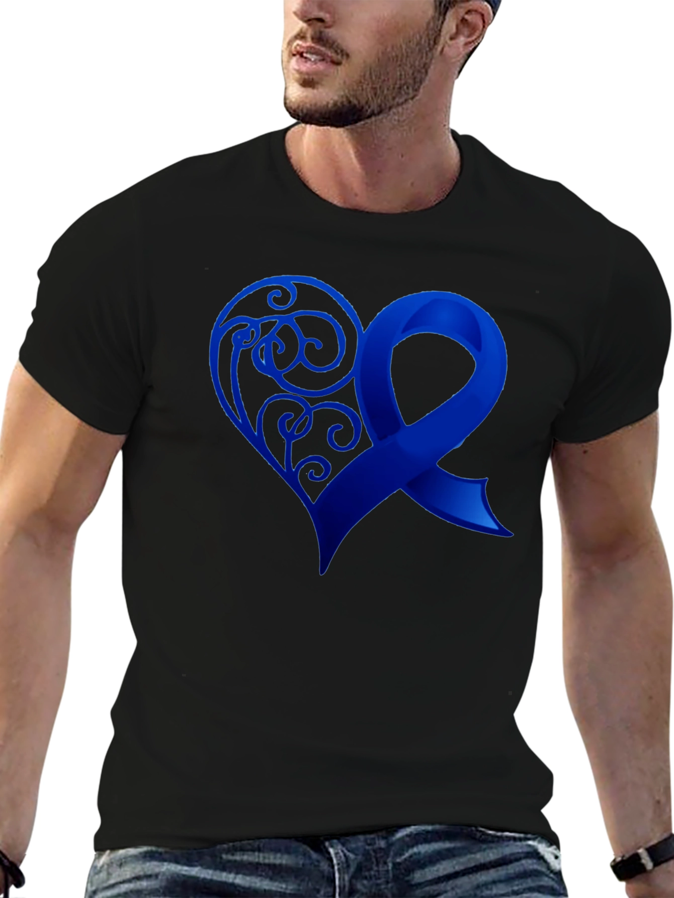 Awareness Ribbon Heart Graphic T-Shirt