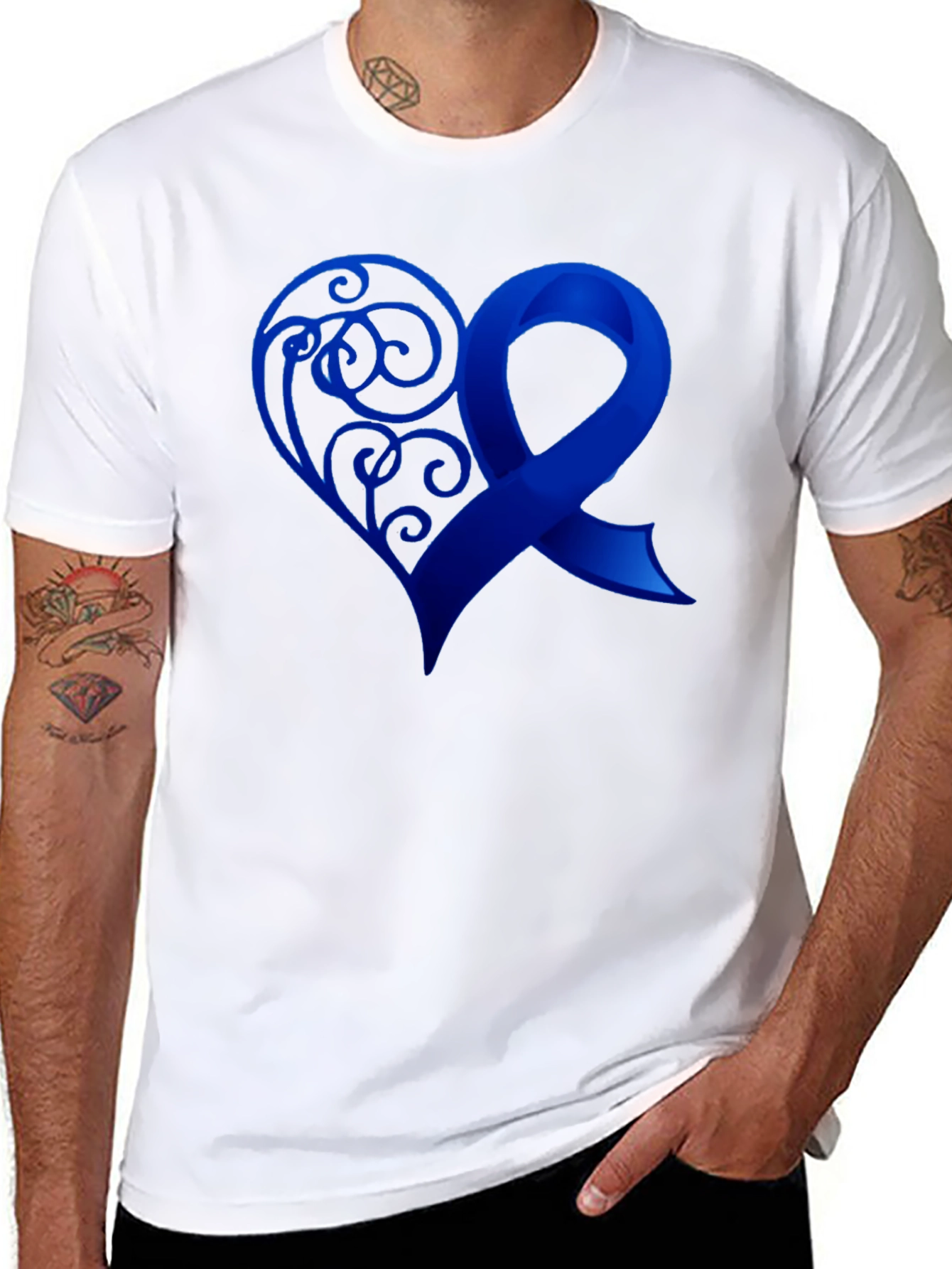 Awareness Ribbon Heart Graphic T-Shirt