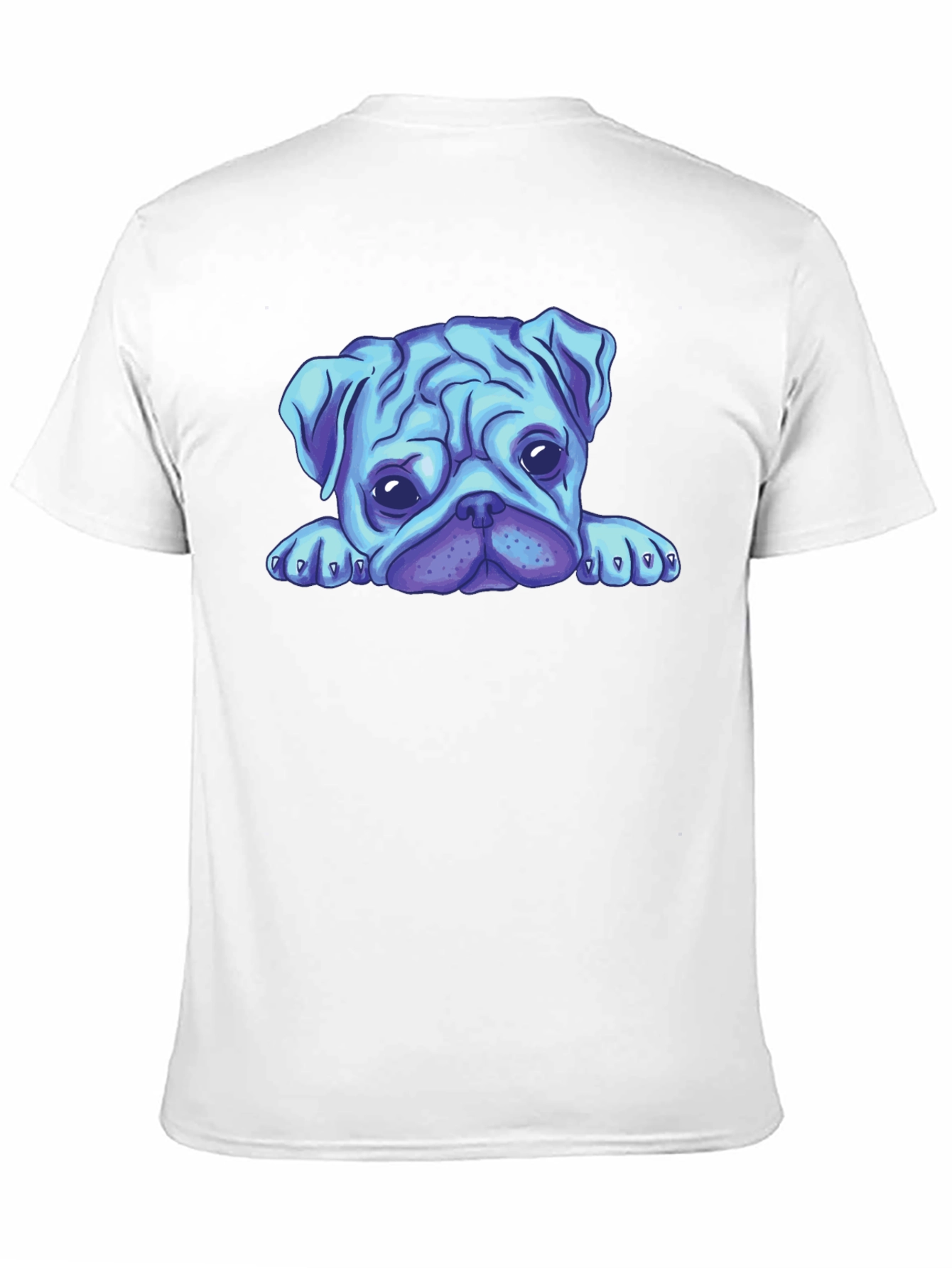 Blue Pug Graphic Tee - Mens Black T-Shirt