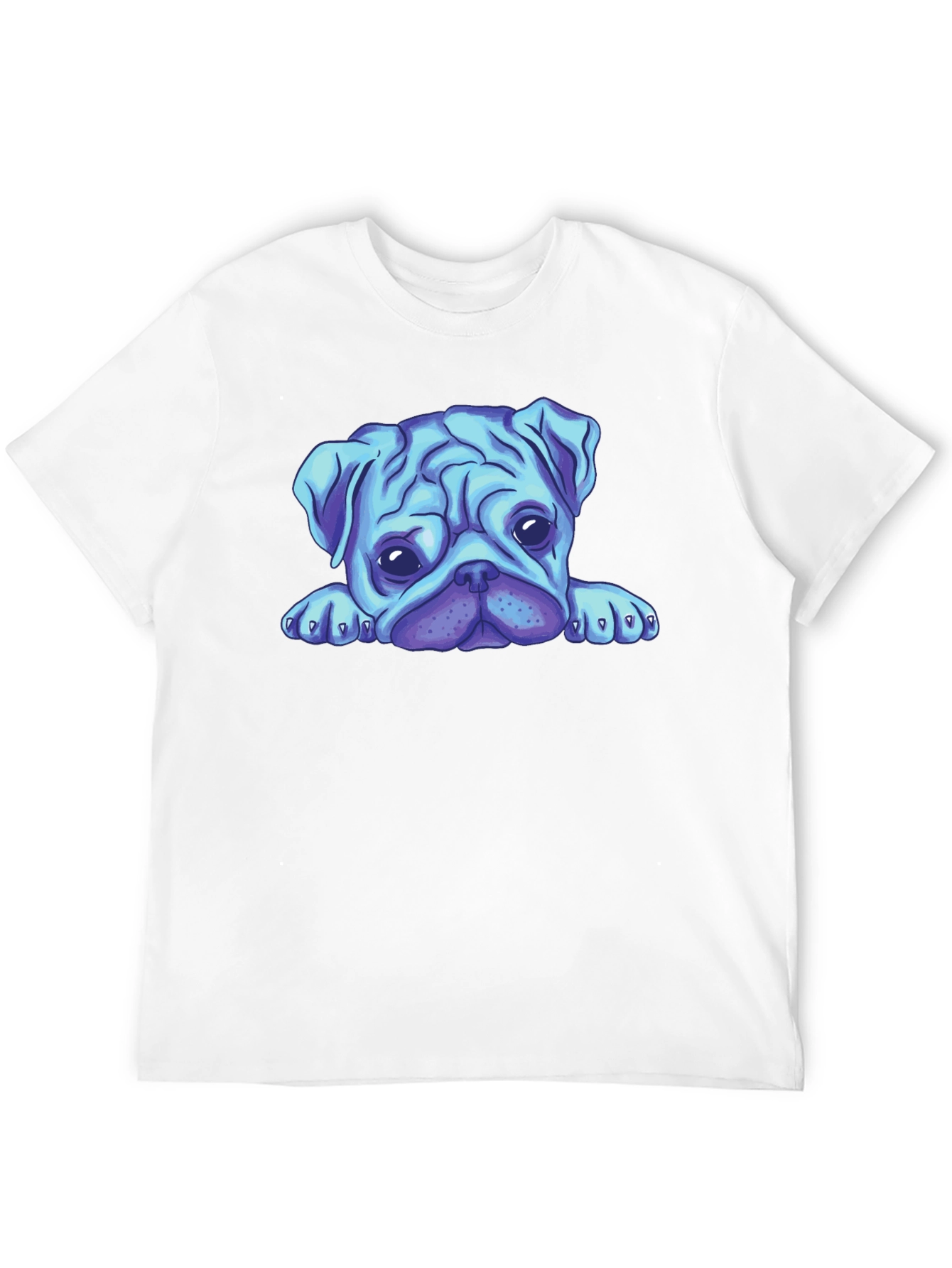 Blue Pug Graphic Tee - Mens Black T-Shirt