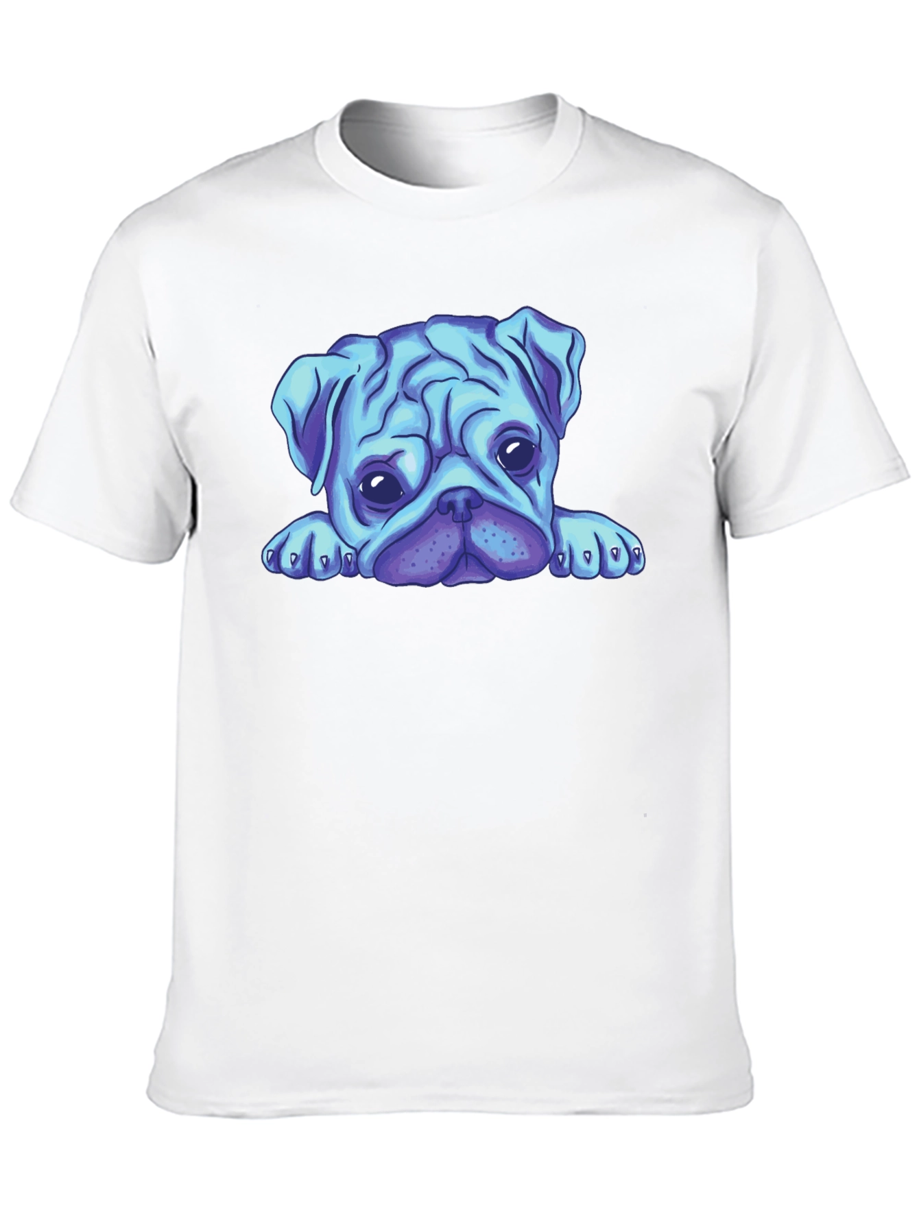 Blue Pug Graphic Tee - Mens Black T-Shirt