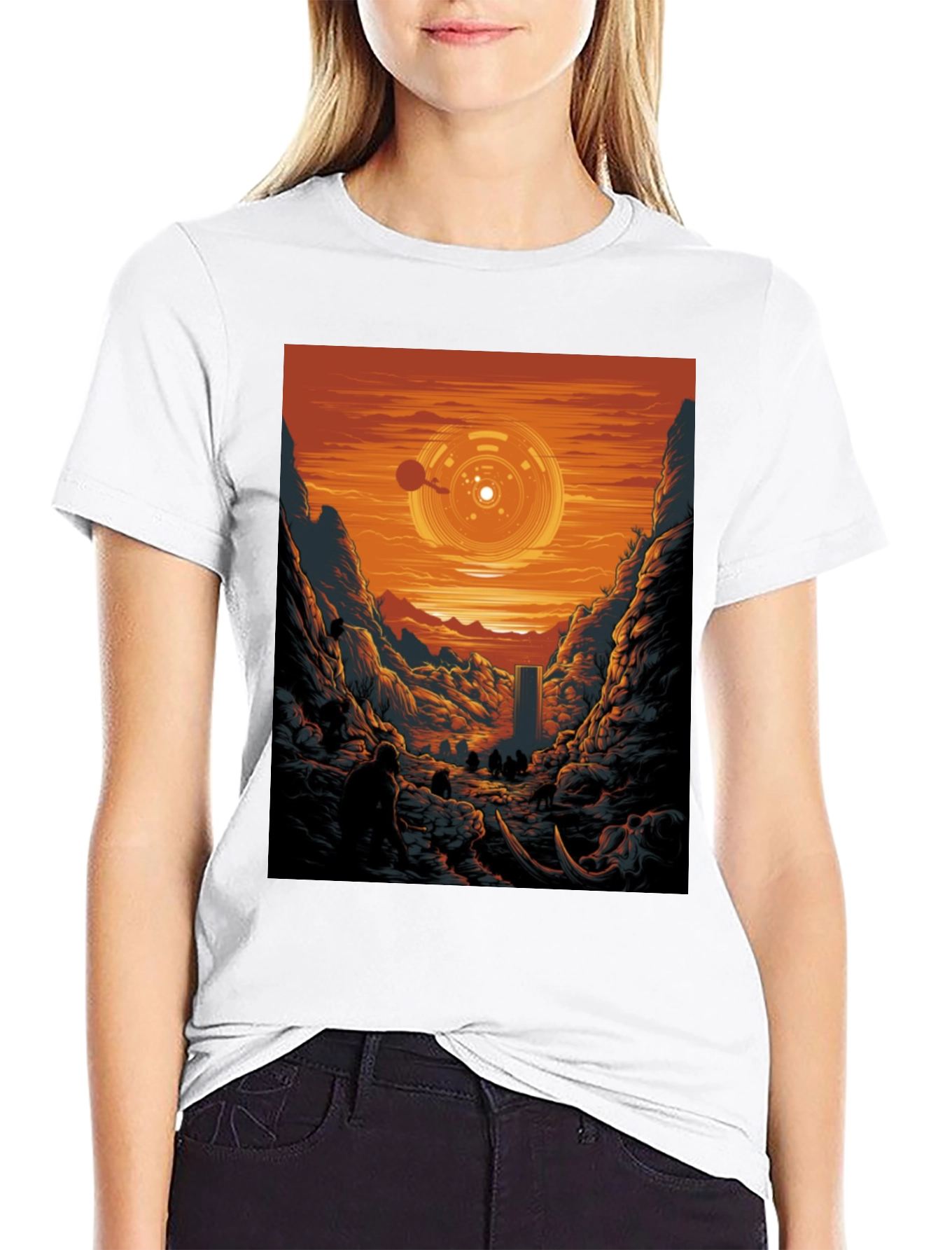 Sci-Fi Landscape Graphic Tee - Black
