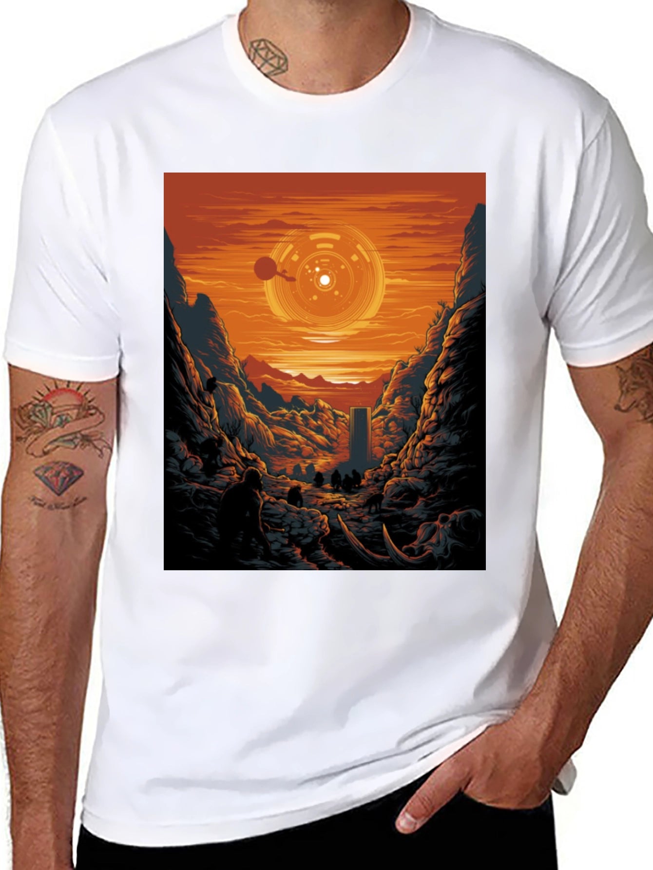 Sci-Fi Landscape Graphic Tee - Black