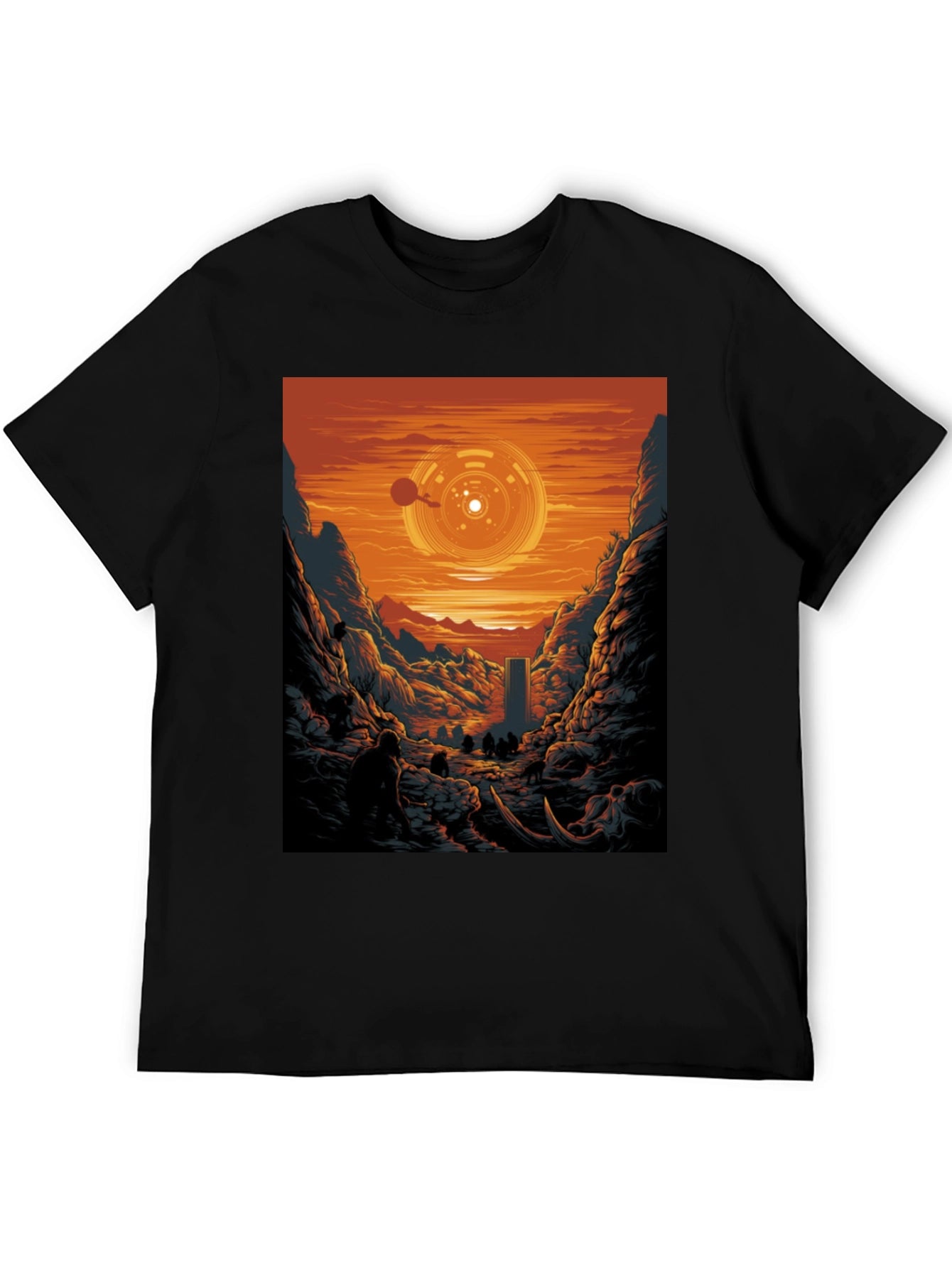 Sci-Fi Landscape Graphic Tee - Black