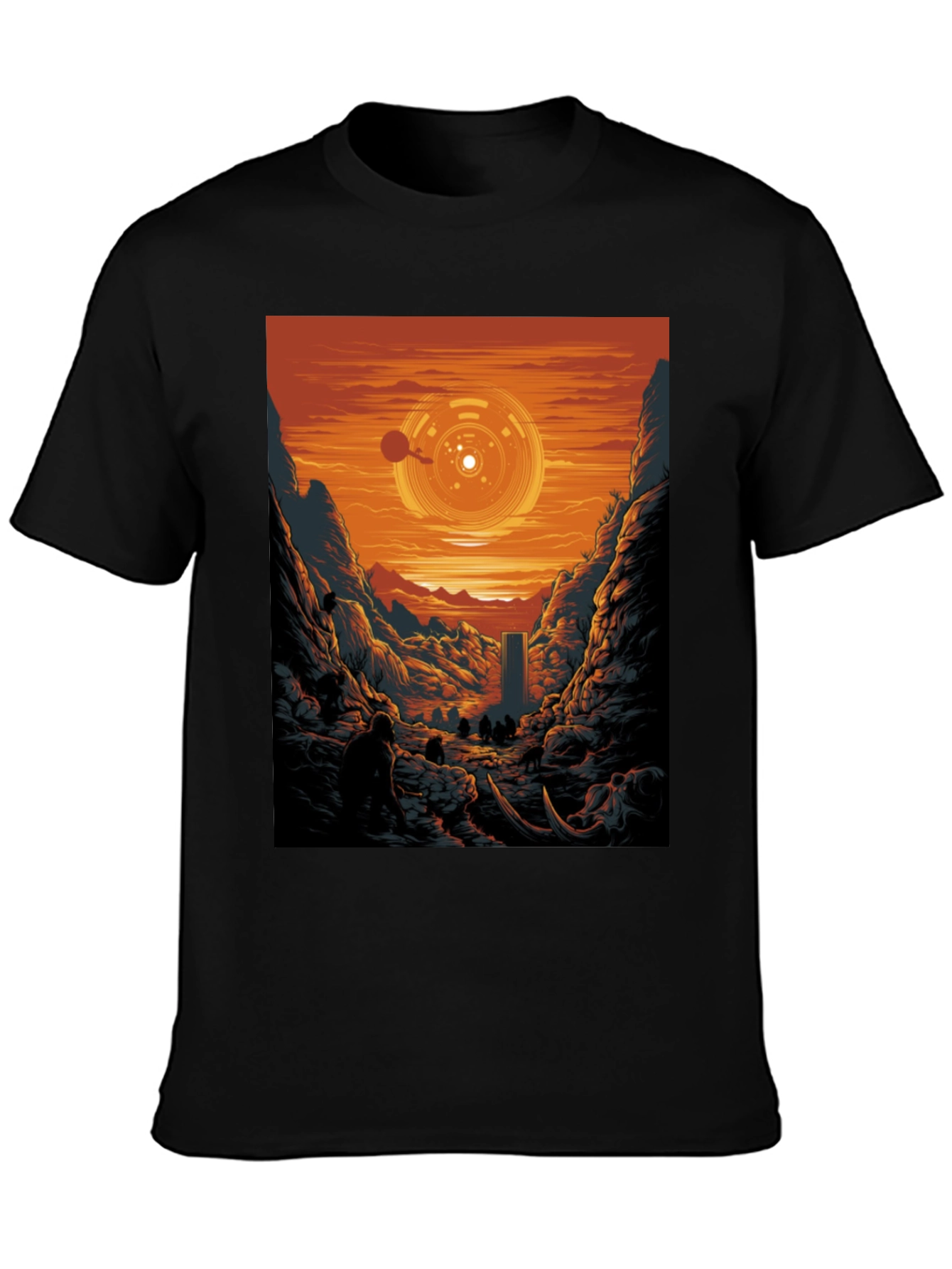 Sci-Fi Landscape Graphic Tee - Black